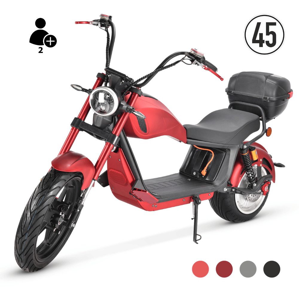COCO BIKE CP-6 ELEKTRO-CHOPPER 45 KM/H 20Ah dunkelrot