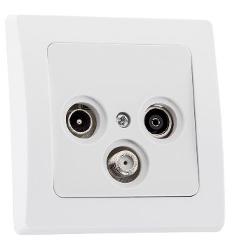 DELPHI Antennendose TV+Radio+Sat, inkl. Rahmen, UP, weiß