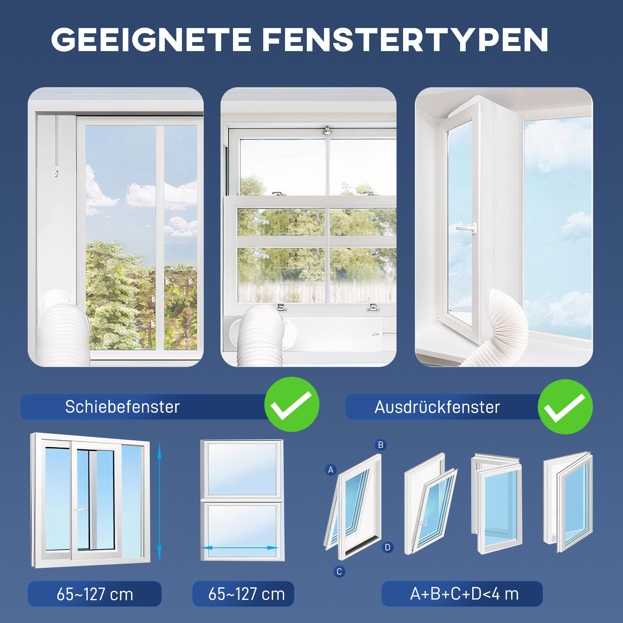 3-in-1 Klimaanlage, Ventilator mit LED-Anzeige, waschbarer Filter, Timer, Weiß