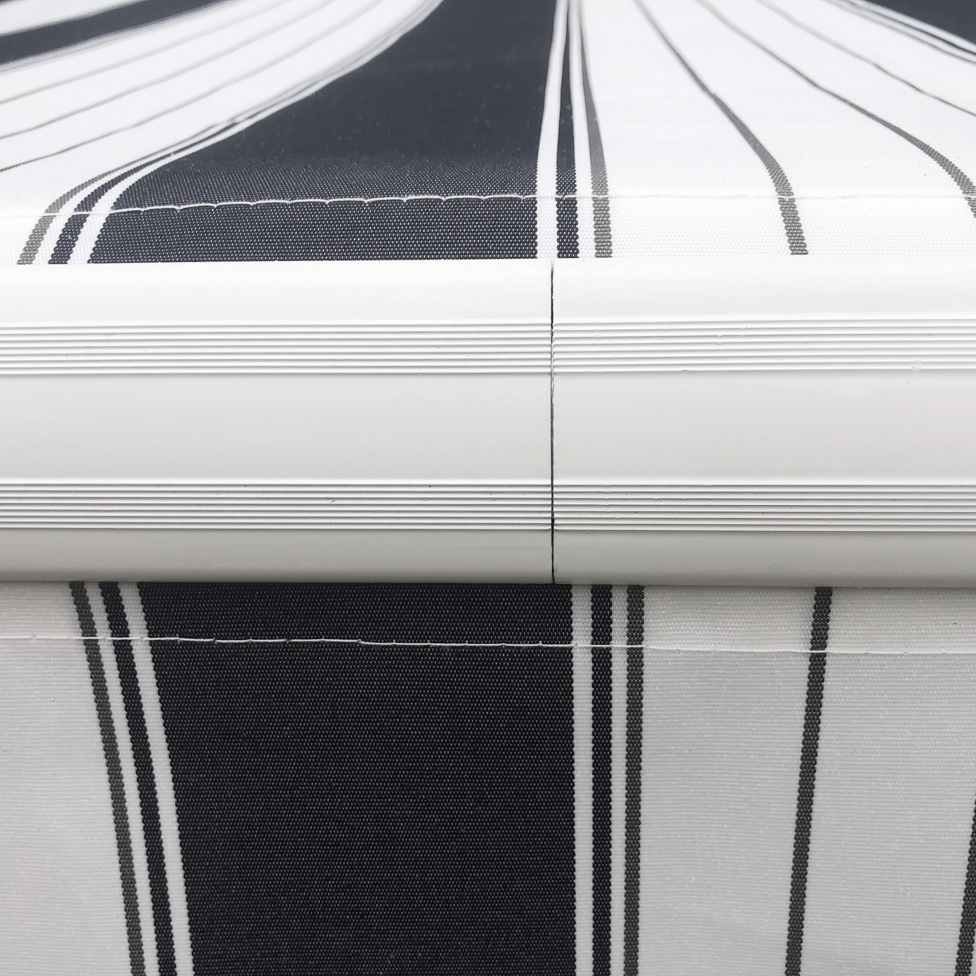 Markise, Sonnenschutz, einfahrbar, mit Handkurbel, Metallrahmen, Polyester, blau+weiß, 3,95 x 2,45 x 3,50 m