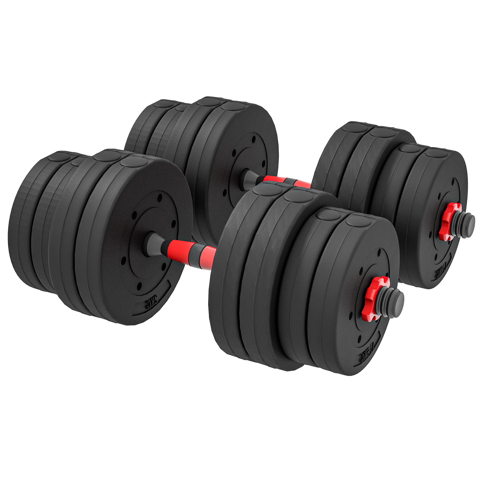 2 in 1 Hanteln Set 30 kg verstellbare Kurzhantel & Langhantel professionell Dumbbell Krafttraining Schwarz