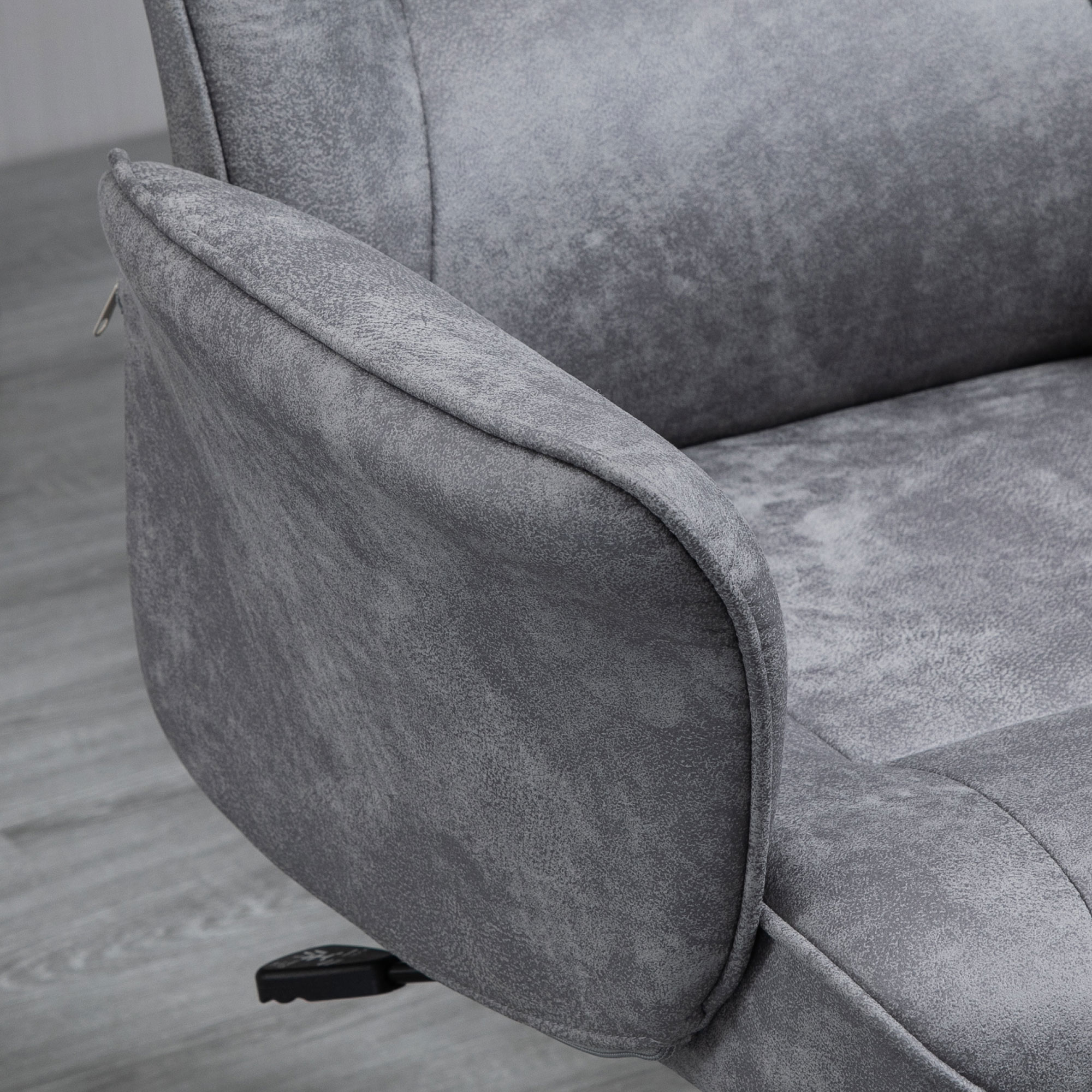 Bürostuhl mit Wippfunktion Schreibtischstuhl höhenverstellbarer Drehstuhl ergonomischer Arbeitsstuhl modern Belastbar bis 120 kg Mikrofaser Hellgrau 67 x 69 x 92-102 cm