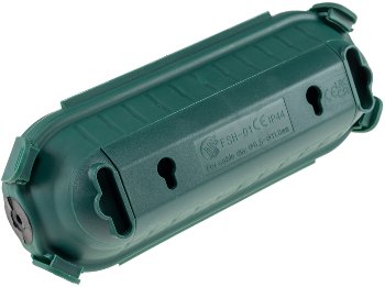 Kabelschutzbox für Aussen IP44 / LxØ 21x8cm, mit Wandhalterung, Grün