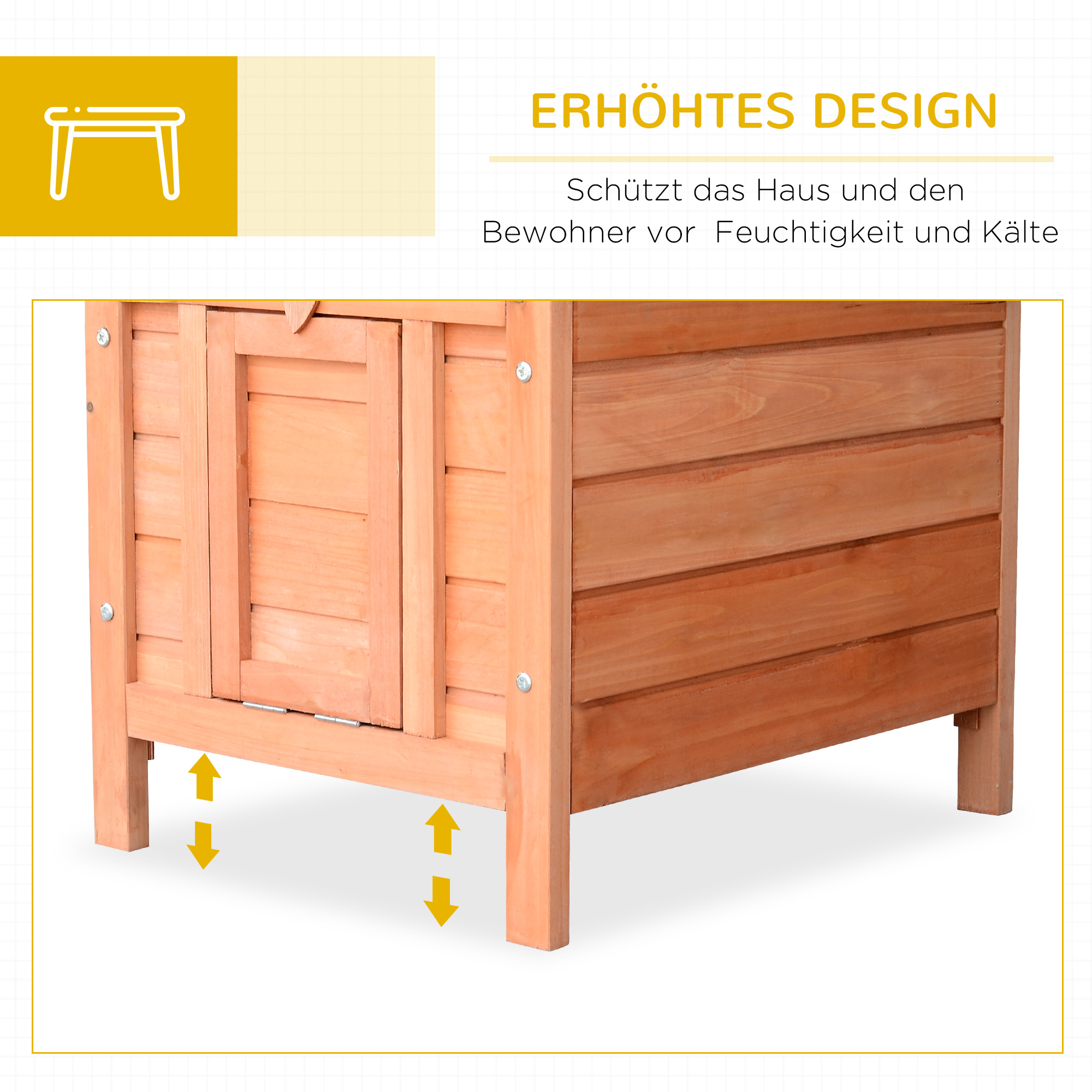Kleintierstall Kleintierhaus mit Rampe Holz Grün + Natur