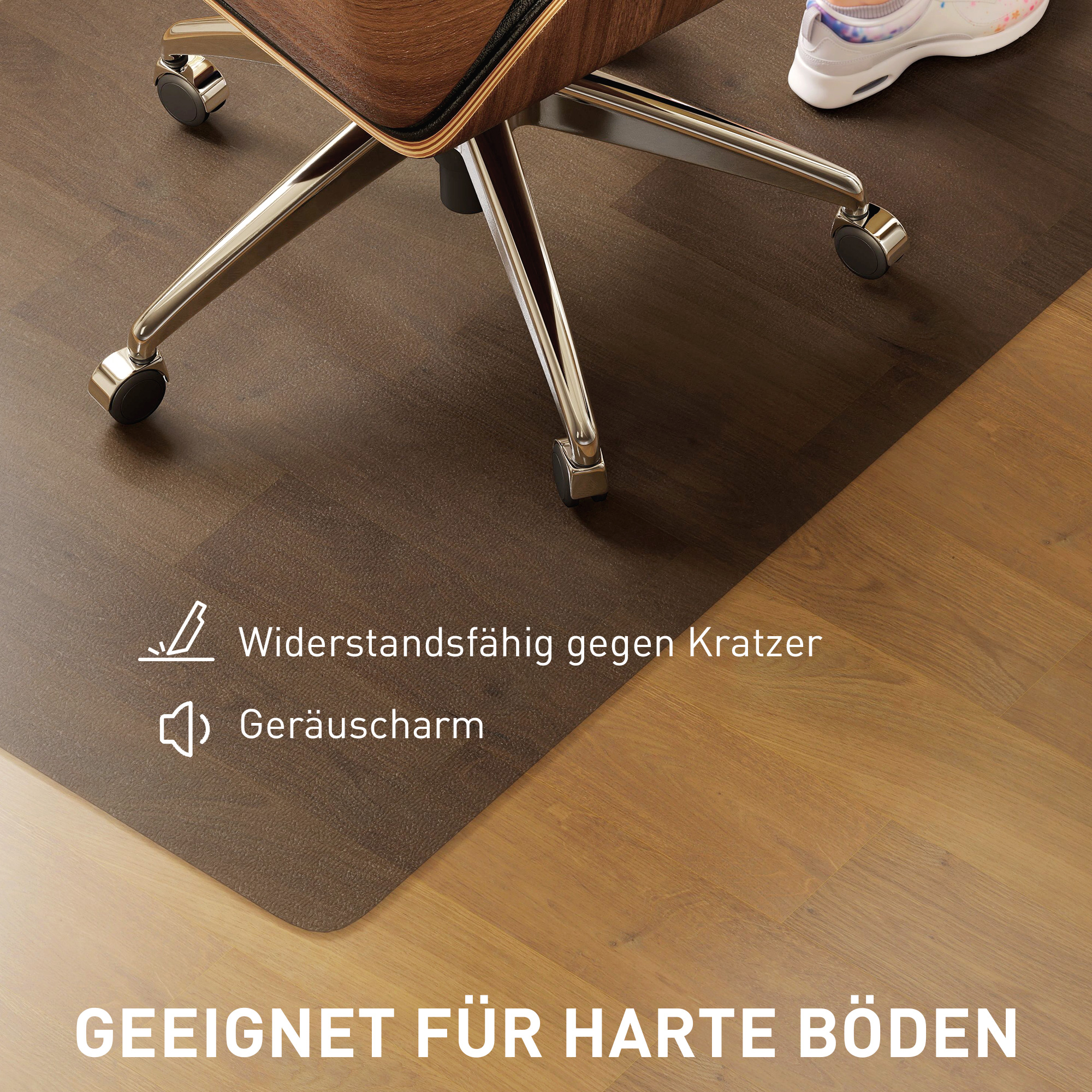 Bodenschutzmatte, rutschfest, 1,5mm dick, 90x120cm, Transparent