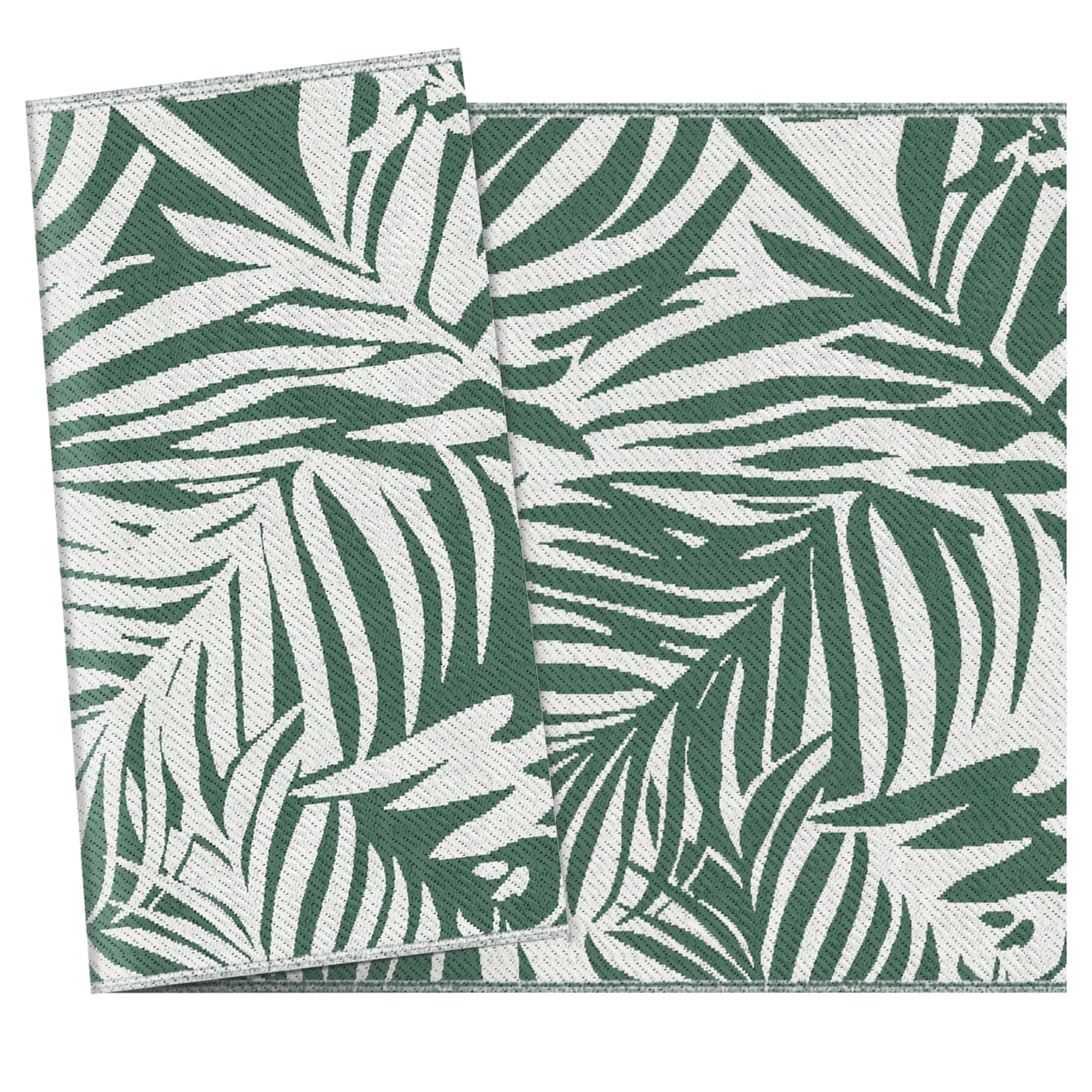 Outdoor Teppich Wendbares Wetterfest Outdoorteppich Carpet mit Blätter-Muster, 152 x 243 cm Dunkelgrün