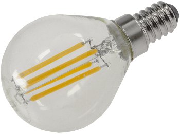 LED Tropfenlampe E14 "Filament T4" / 3000k, 500lm, 230V/4W, warmweiß