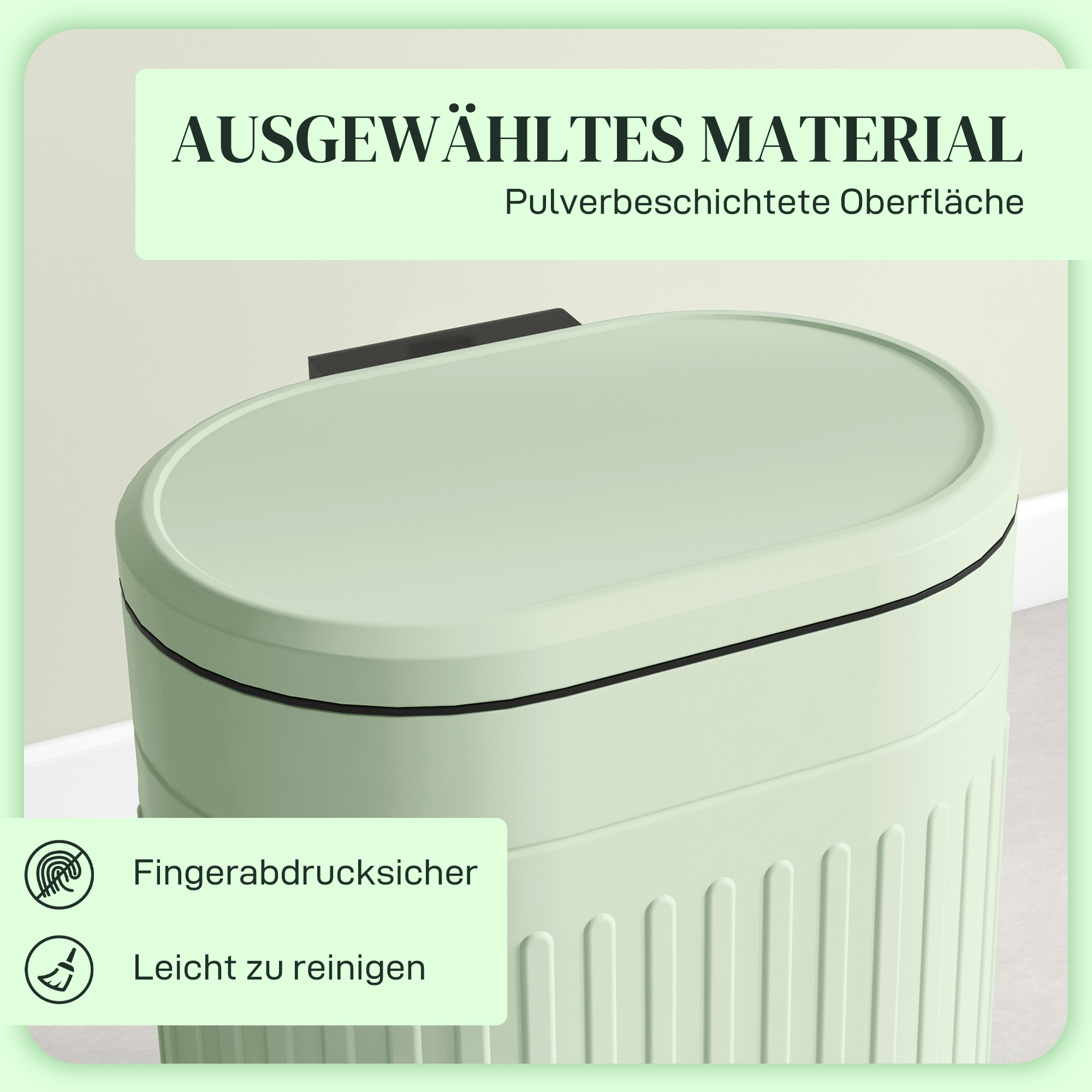 Mülleimer 20l Treteimer mit Deckel Fußpedal herausnehmbarem Inneneimer Soft-Close-Funktion 36,5 x 31,2 x 45 cm, Grün