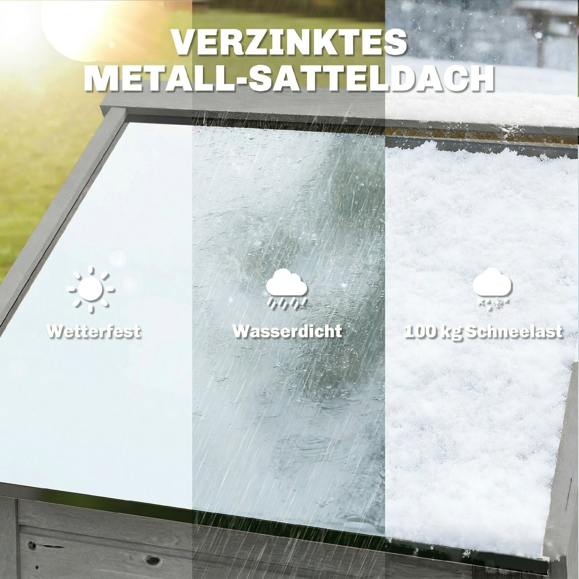 Gartenschrank Holz extra hohe Geräteschuppen mit verstellbar Ablage magnetisch Tür galvanisiert Dach Belüftung