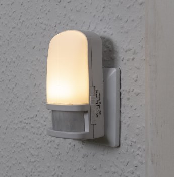 LED Nachtlicht mit Bewegungsmelder, 230V, Licht Warmweiß, On/Off/Auto
