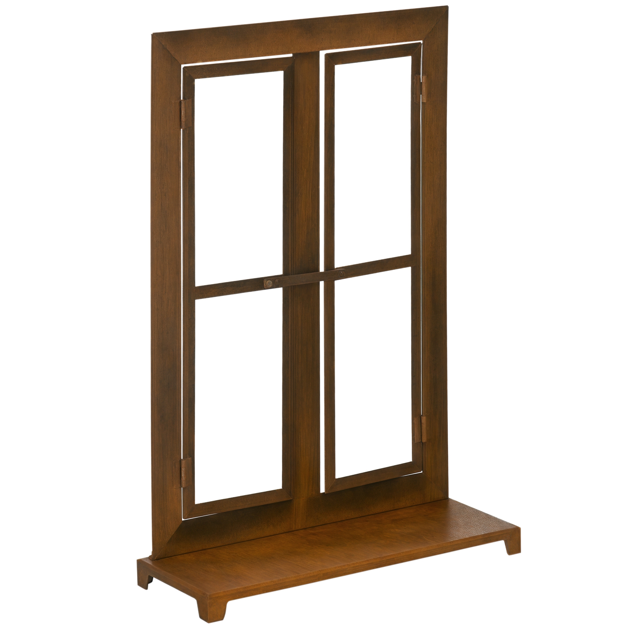 Dekorativer Fensterrahmen für den Garten, Vintage-Design, 55 cm x 19 cm x 80 cm, Metall, Braun