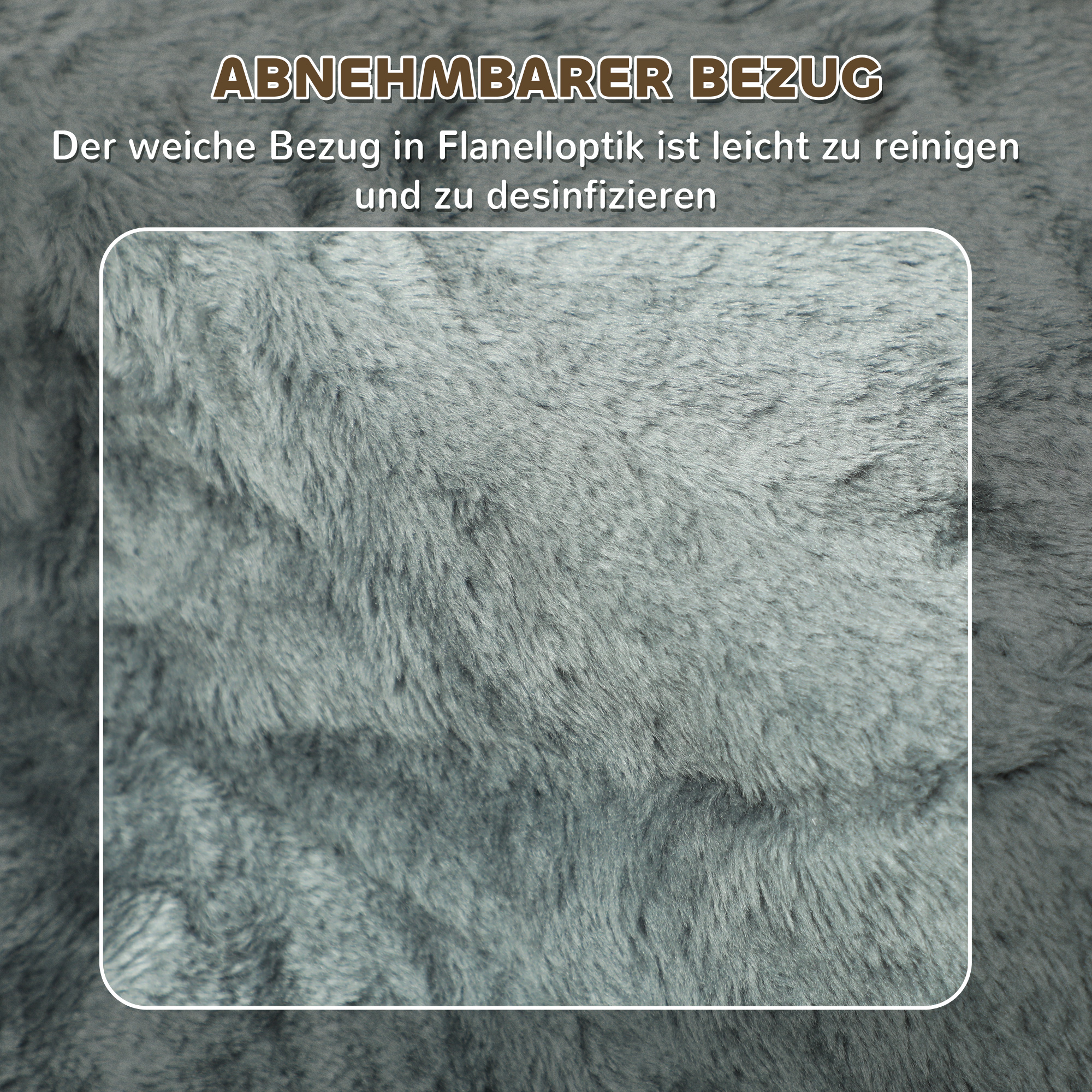 faltbare Haustiertreppe, 3 Stufen, waschbarer Plüschbezug, Spanplatte, 46 x 35 x 35 cm, Hellgrau