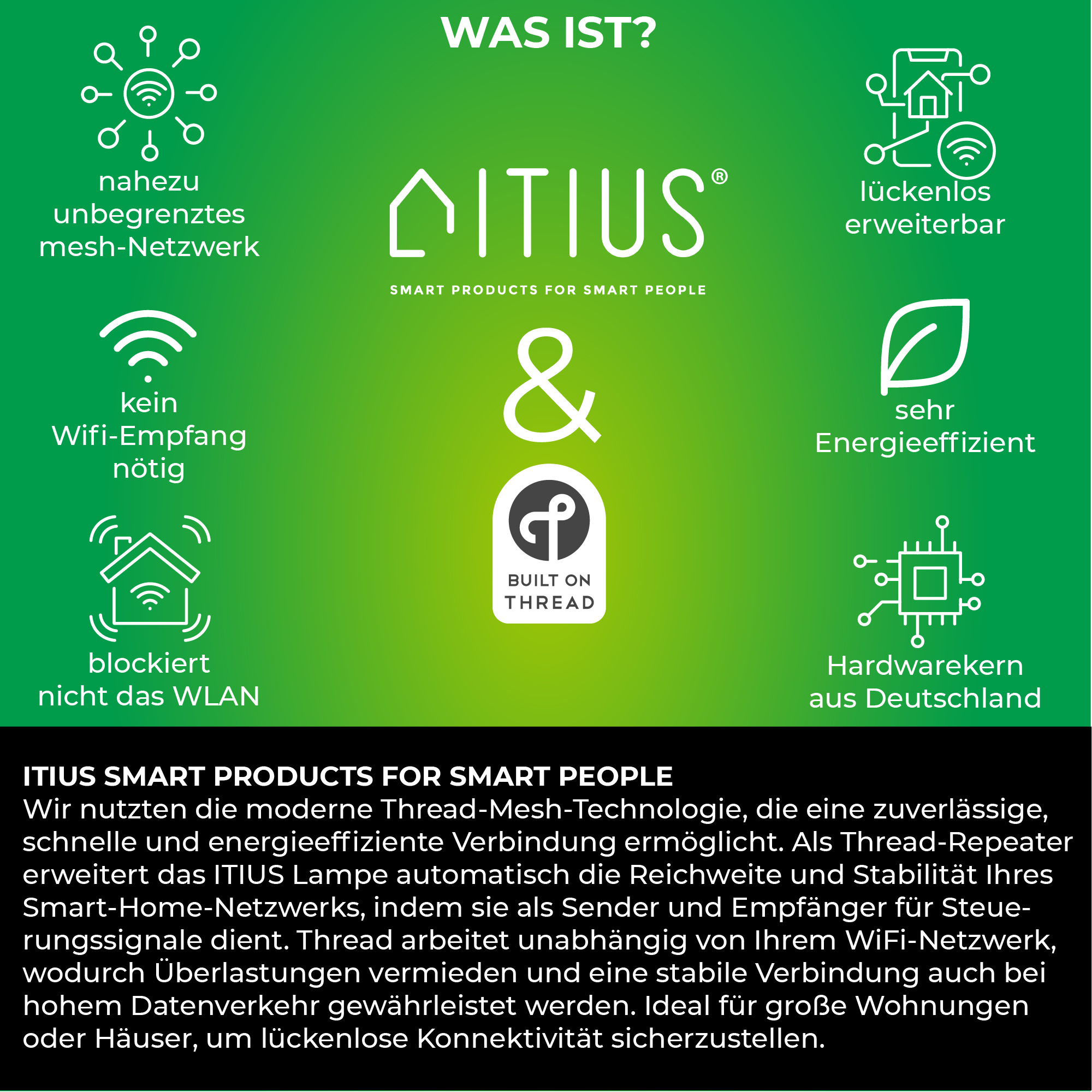 LED-Glühbirne ITIUS, E27, 900lm, RGB + CCT, matter über Thread, 3er-Pack