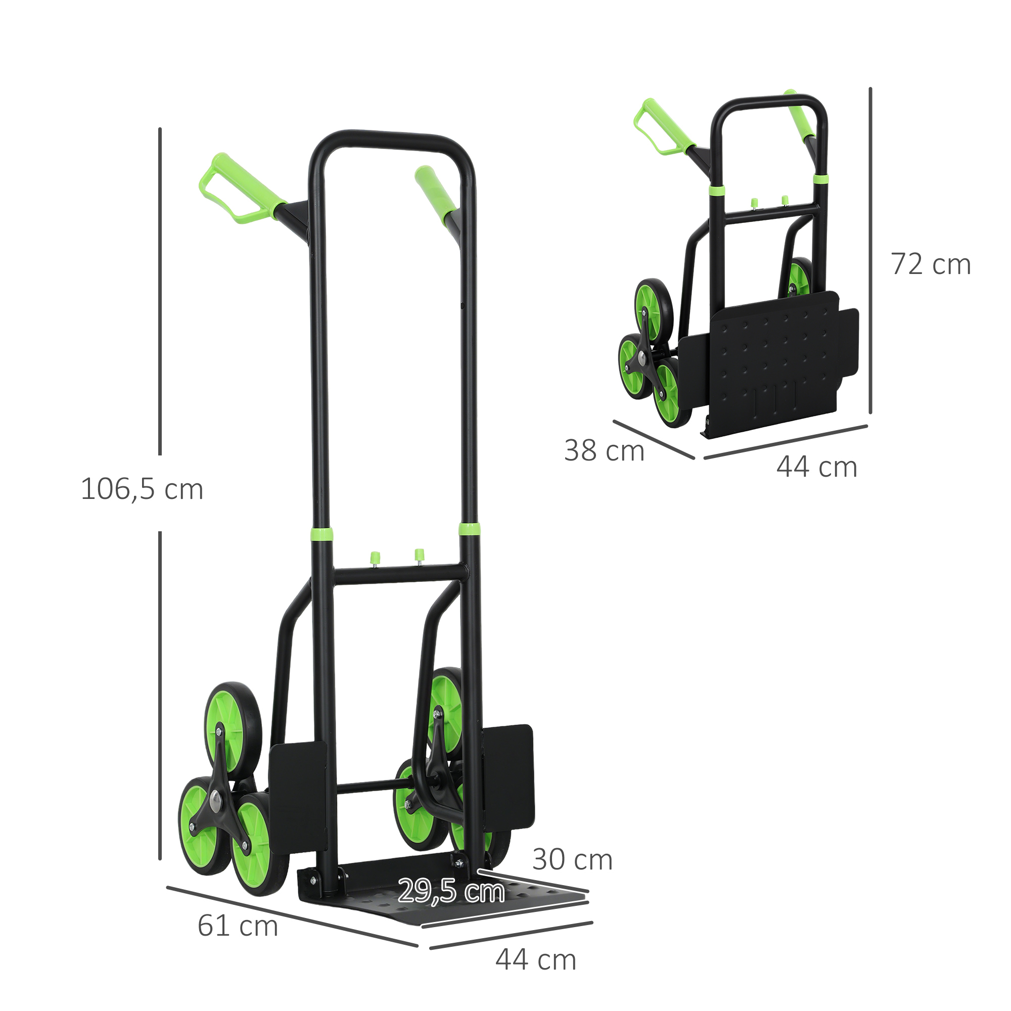 Treppensteiger Sackkarre klappbar Transportkarre mit Stahlrahmen max. 120kg