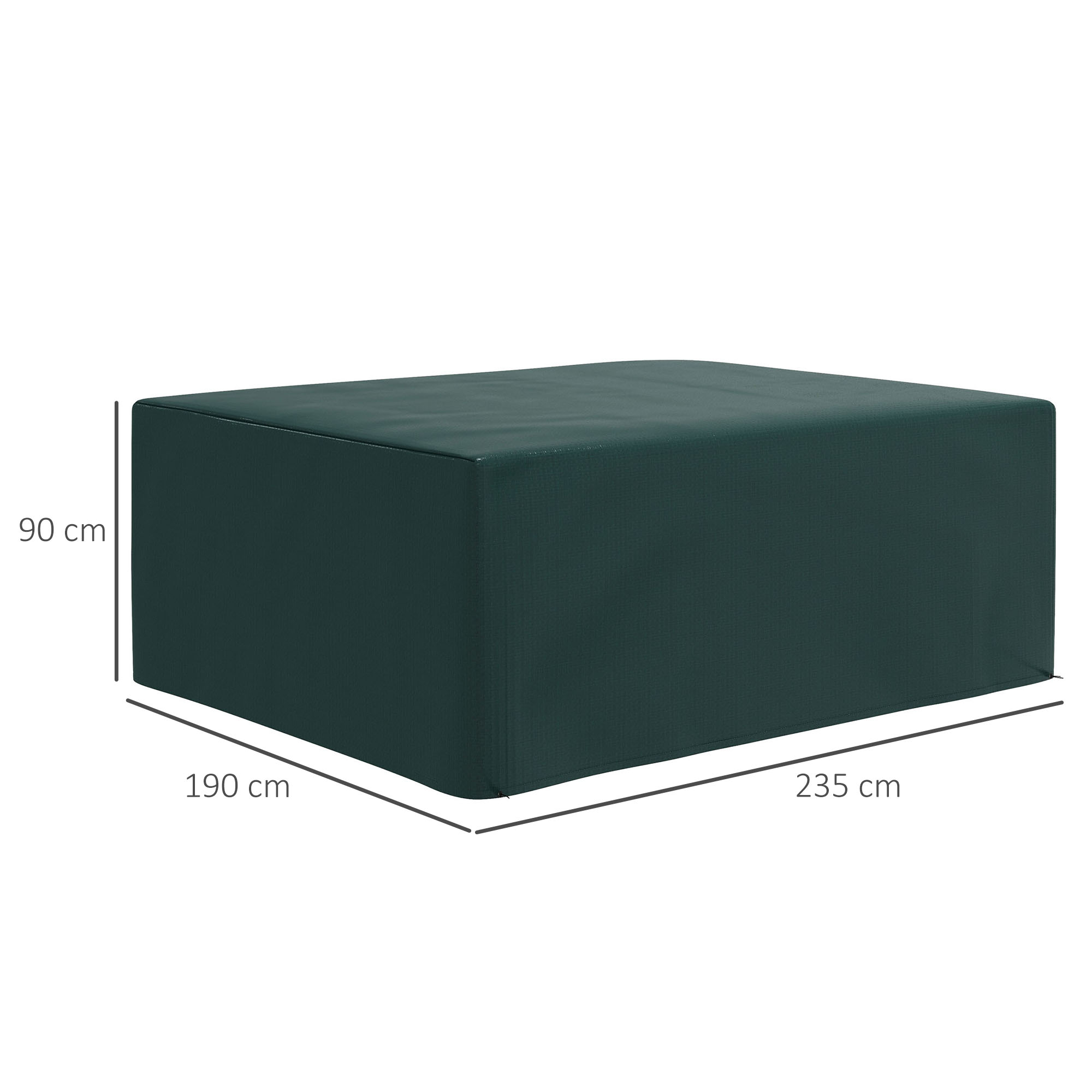 Schutzhülle für Gartenmöbel Winterfest Wasserdicht Abdeckung Anti-UV Abdeckplane Gewebe Abdeckhaube für Gartentische Terrassenmöbel Rechteckig 235 x 190 x 90cm Grün