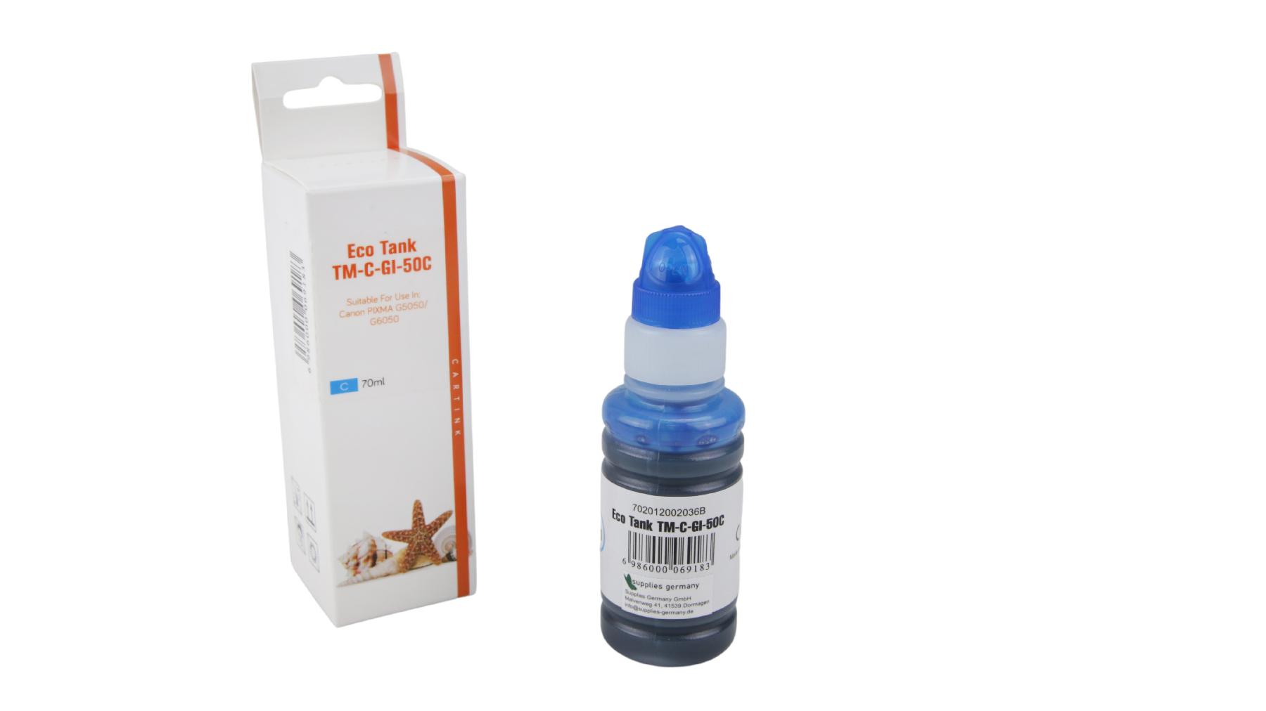 GI50C Eco Tank Nachfüllflasche cyan für Canon / 3403C001 / 70ml
