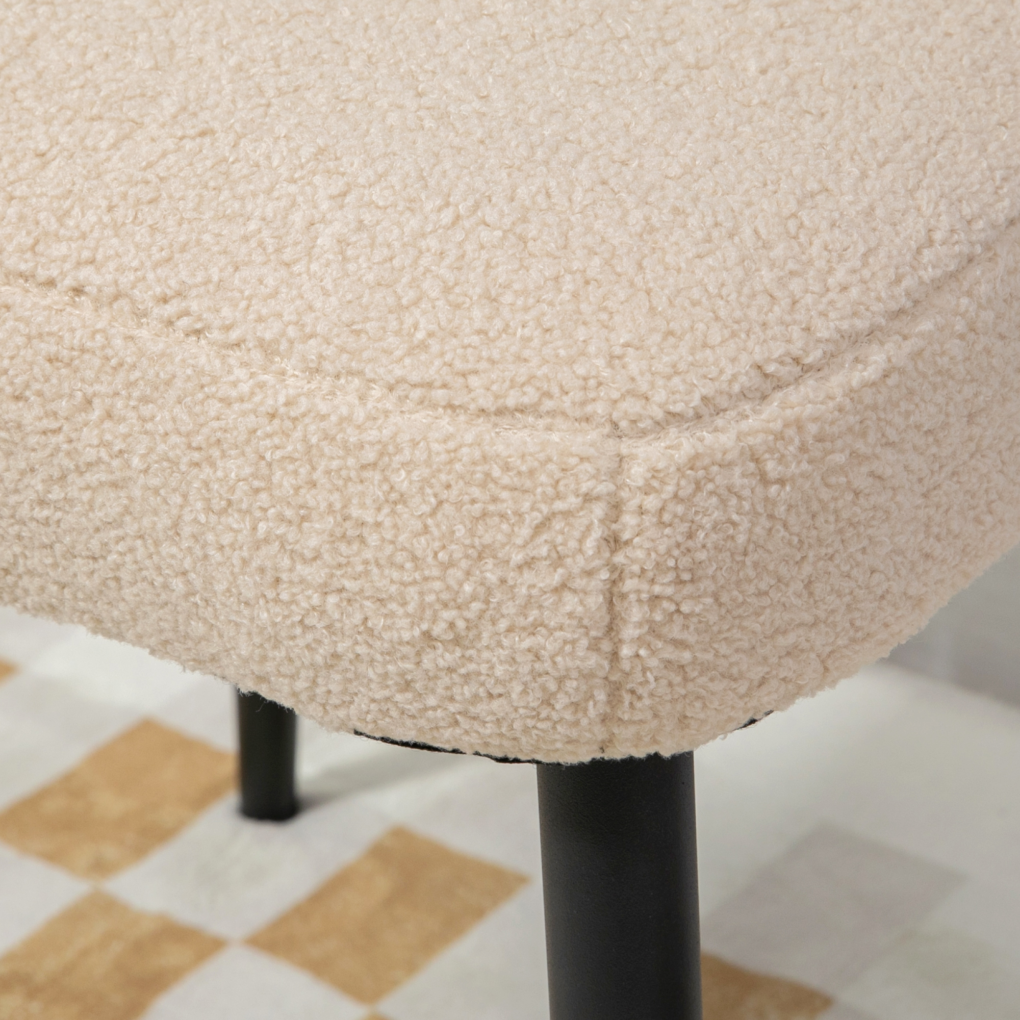 Aosom Hocker, Sitzhocker, Teddy, Fußhocker, Beige