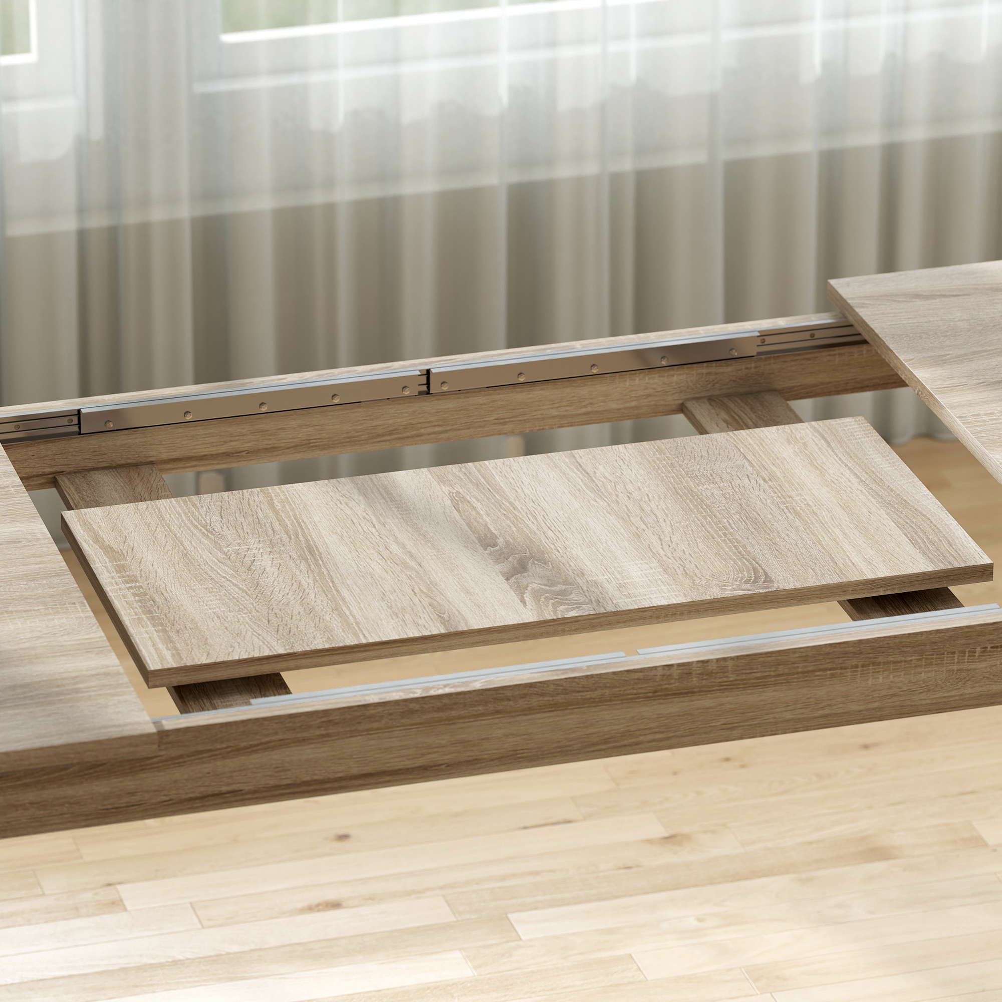 Ausziehbarer Esstisch, von 180 auf 260 cm erweiterbar, für 6-10 Personen, Holz