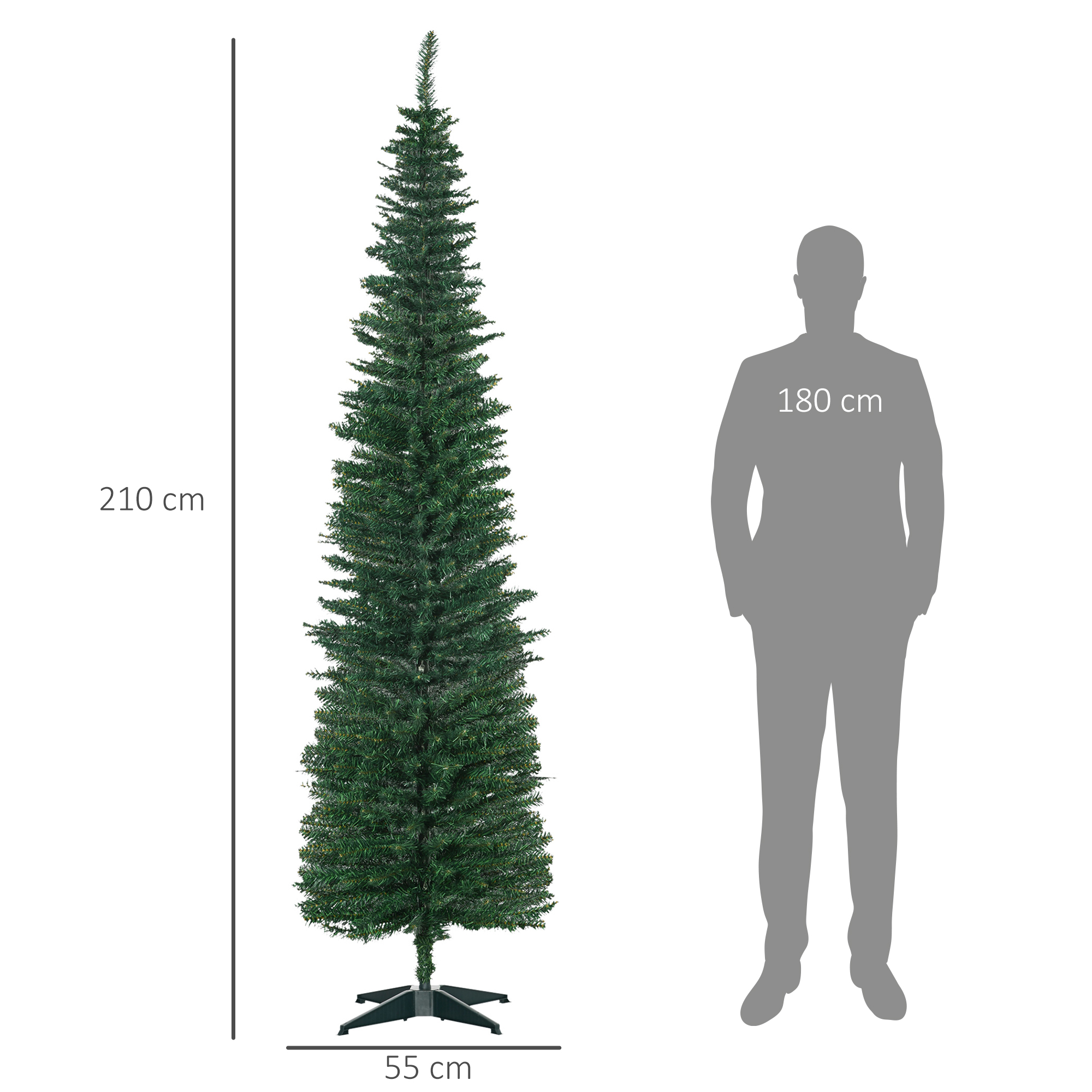 Weihnachtsbaum künstliche Künstliche Tanne Christbaum, inkl Ständer Weihnachtsstern 2,1 m, Grün