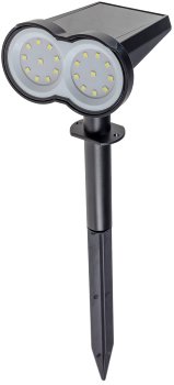 LED Solar Gartenstrahler mit Erdspieß, 80lm, Dämmerungssensor, IP65