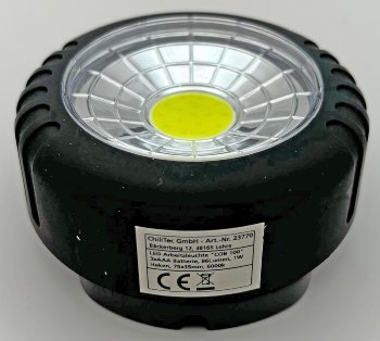 LED Arbeitsleuchte mit Magnet "COB 100" / 3x AAA Batterie, Haken, 75x35mm, 6000k