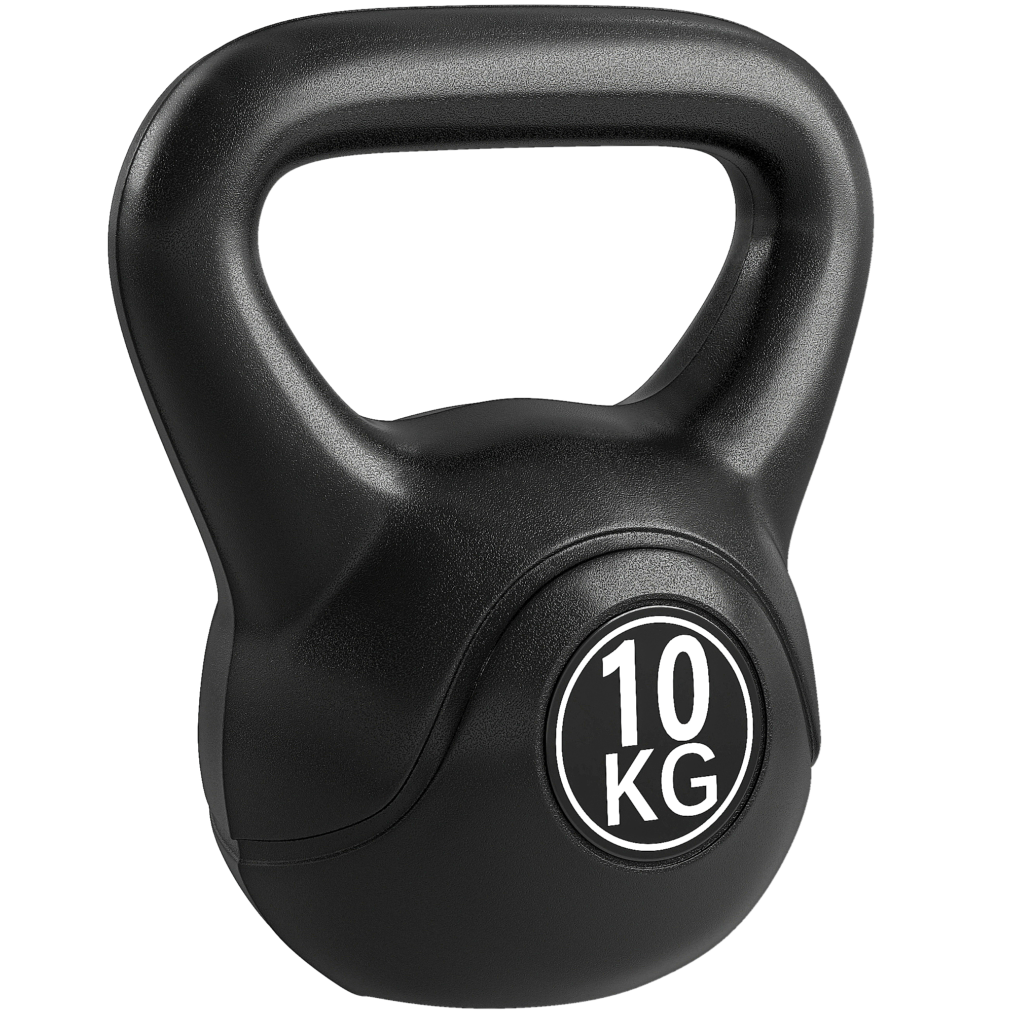 Kettlebell Kugelhantel 10 kg Gewicht-Hantel mit Sand befüllt für Anfänger Schwarz