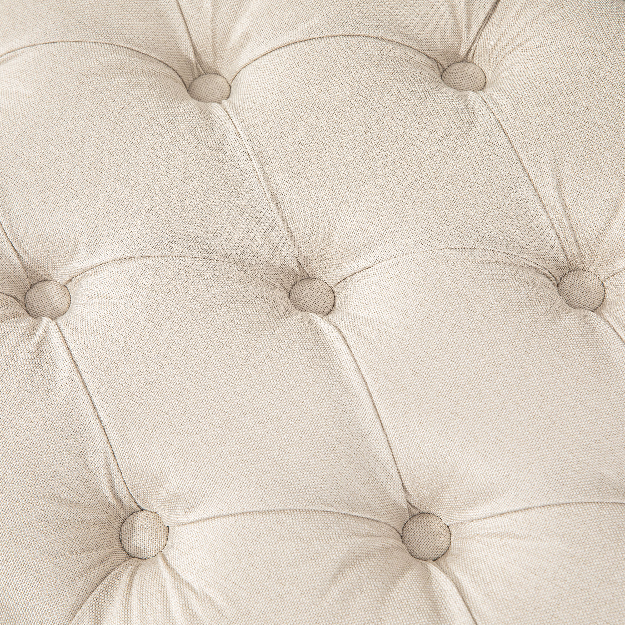 Polsterbank mit Knopfheftung, Bettbank, Vintage Design, 120x41x48cm, Cremeweiß