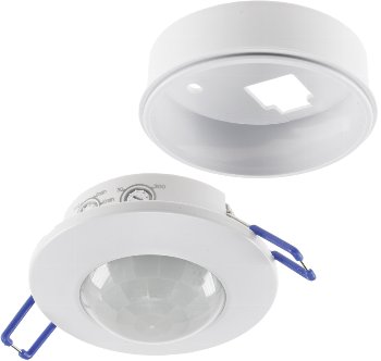 Decken-Einbau-Bewegungsmelder 360° FLAT, PIR, LED geeignet, 8m Detektion, 80x30mm Decken-Einbau-Bewegungsmelder 360° FLAT, PIR, LED geeignet, 8m Detektion, 80x30mm
