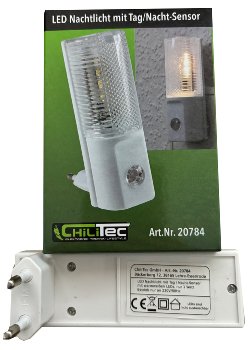 LED Nachtlicht mit Tag/Nacht-Sensor / 230V, warmweiße LEDs, nur 1W