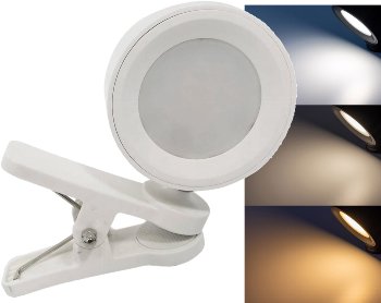 LED Akku Clip-Leuchte "CT-AKL3" / Dimmbar, CCT 3000k-6000k, weiß