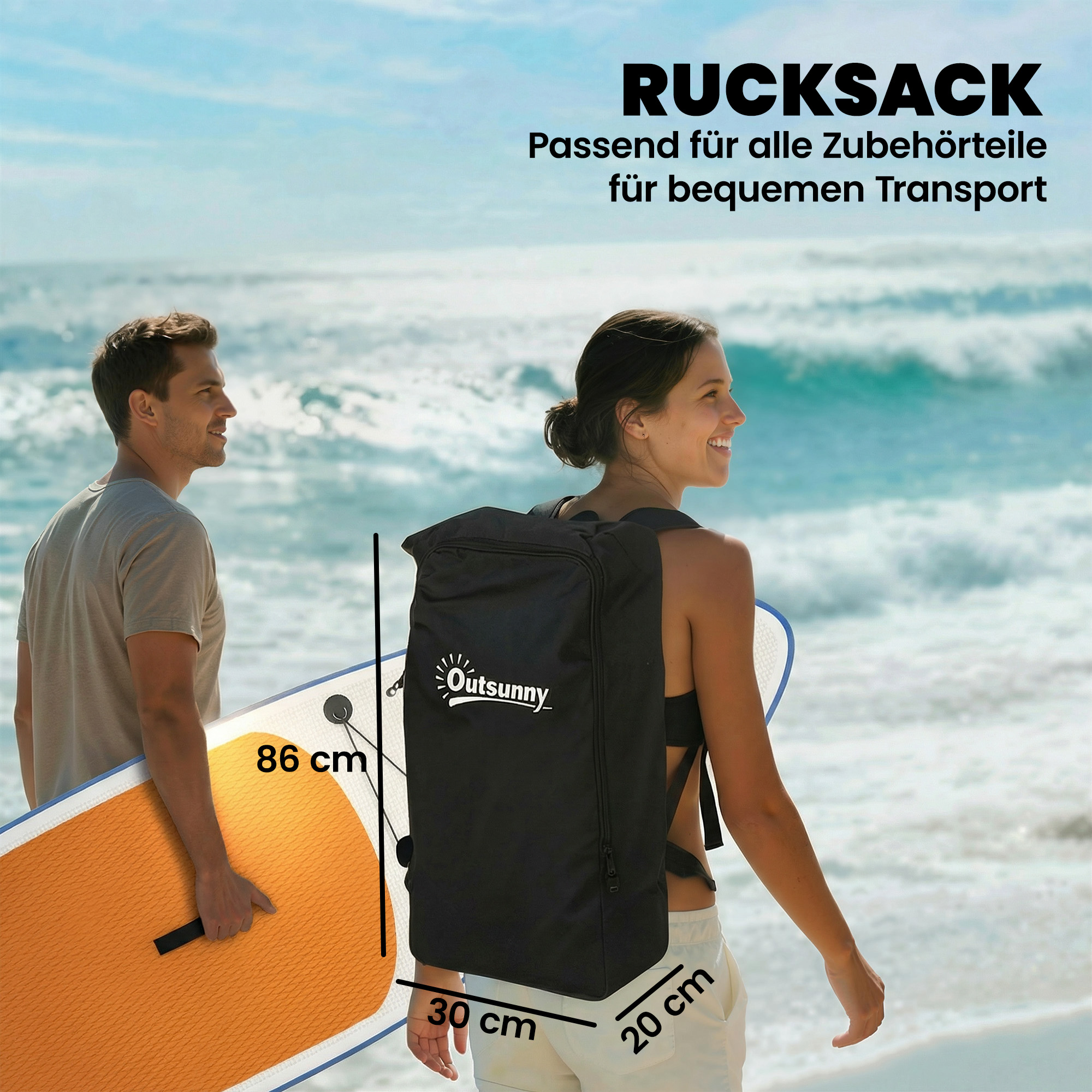 Stand Up Paddling Board Set Aufblasbar 305cm SUP Board mit Aluminium-Paddel abnehmbarer Finne Fußschlaufe