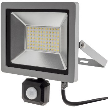LED-Fluter SlimLine "CTF-SLT50 PIR", 50W, IP44, 5220lm, 4000K, Bewegungsmelde