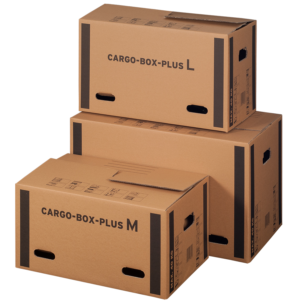 Cargobox PLUS mit Schmetterlingsboden, 640x340x360mm, braun, 2-wellig, VPE10
