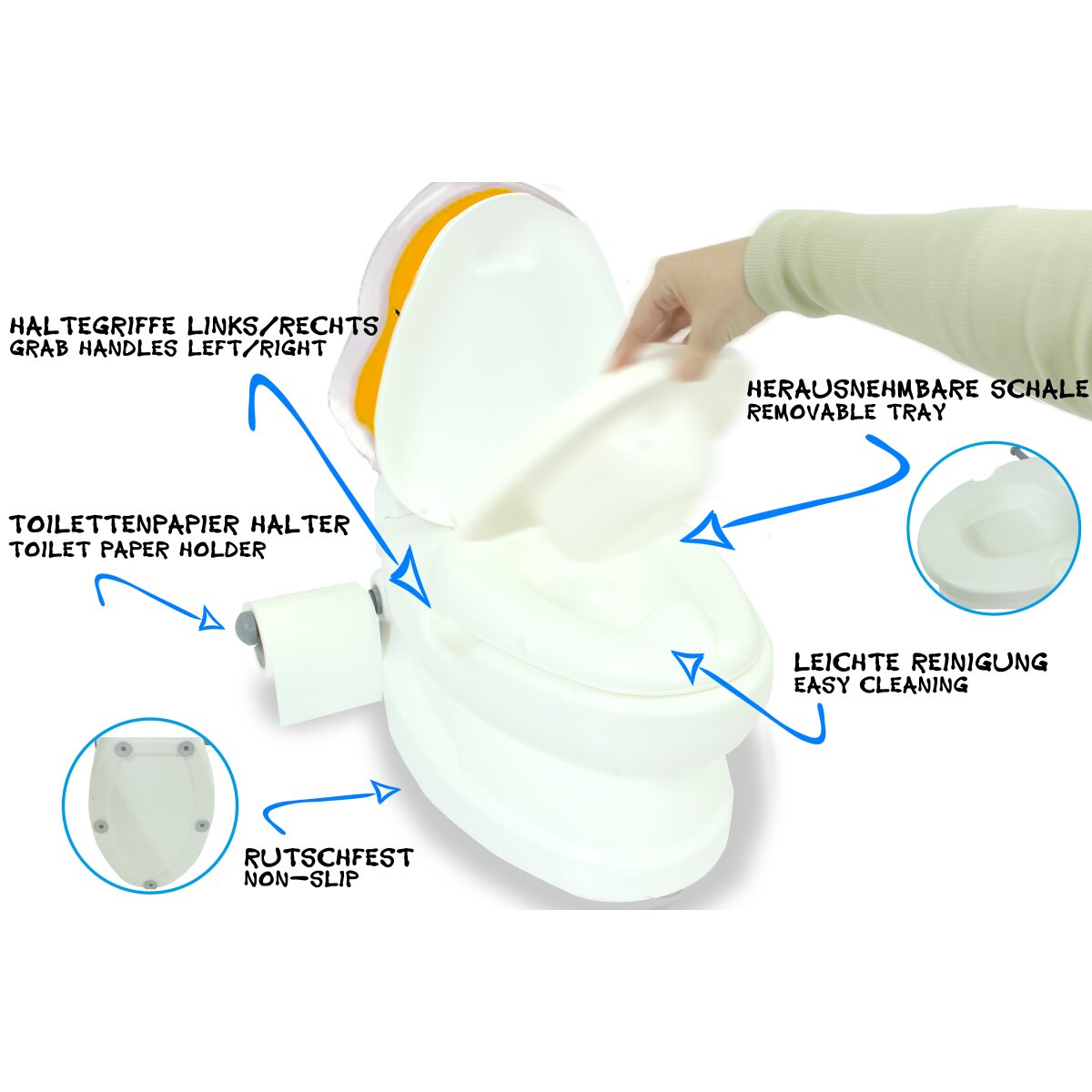 Meine kleine Toilette Küken mit Spülsound und Toilettenpapierhalter