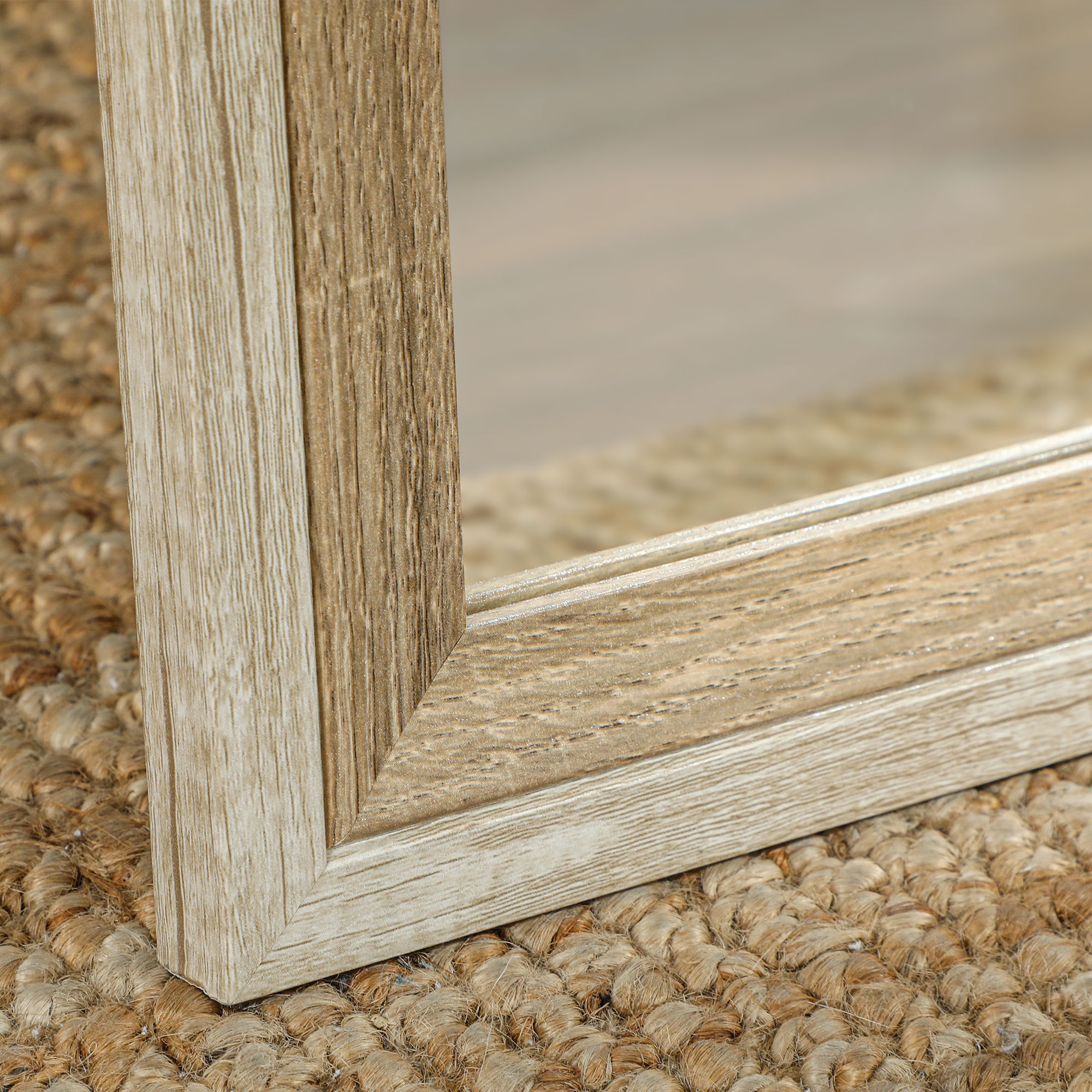 Ganzkörperspiegel, MDF-Rahmen, splitterfreie Folie, 162,6 x 53,3 cm, Naturholz