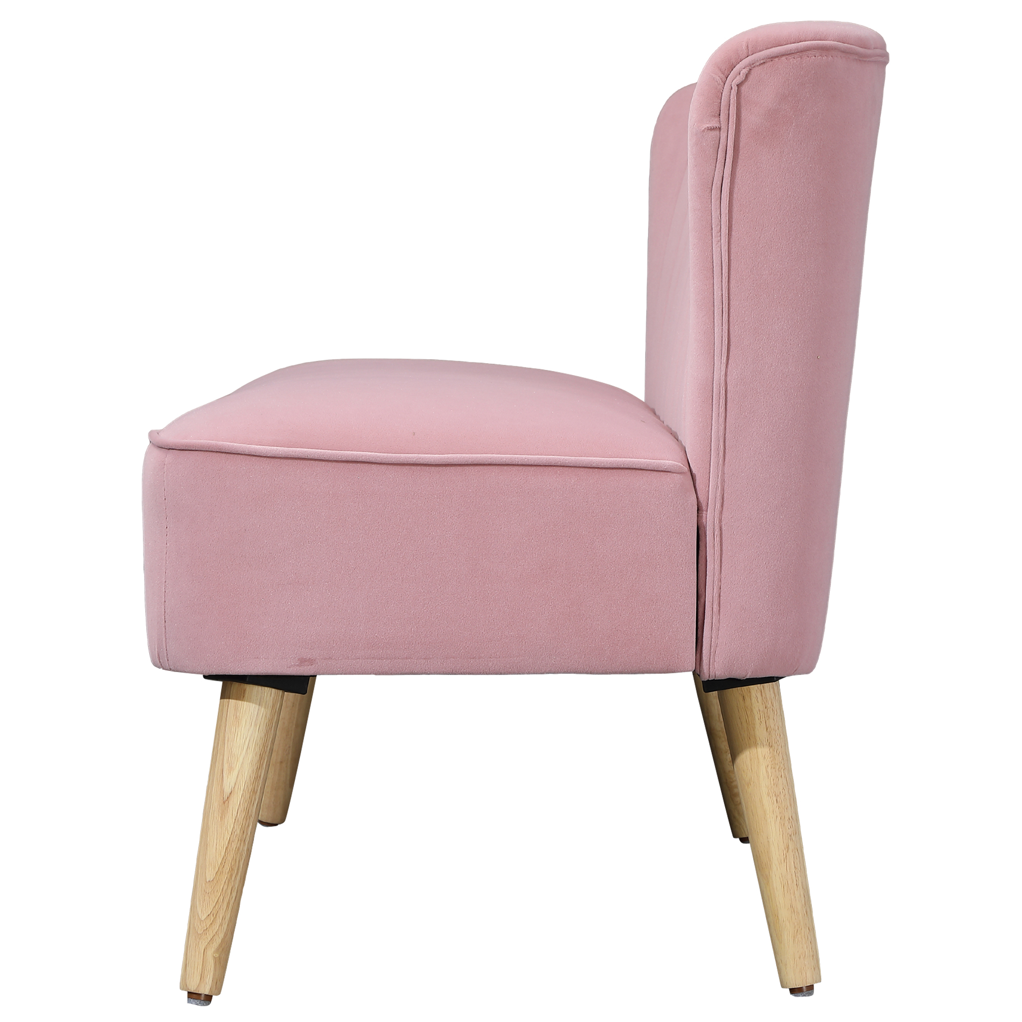 2-Sitzer Stoffsofa Polstersofa Doppelsofa Sitzmöbel Loungesofa Holz Samtartiges Polyster Schaumstoff Rosa 117 x 56,5 x 77 cm