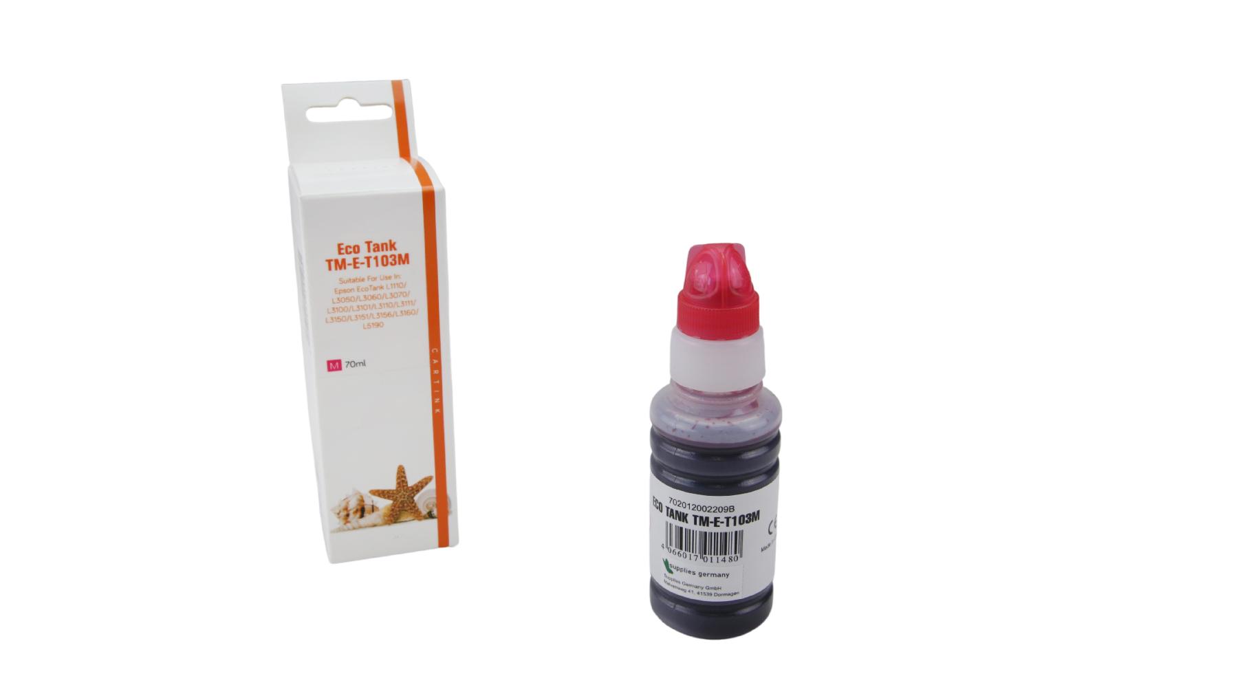 T103M Eco Tank Nachfüllflasche magenta für Epson / C13T00S34A / 70ml