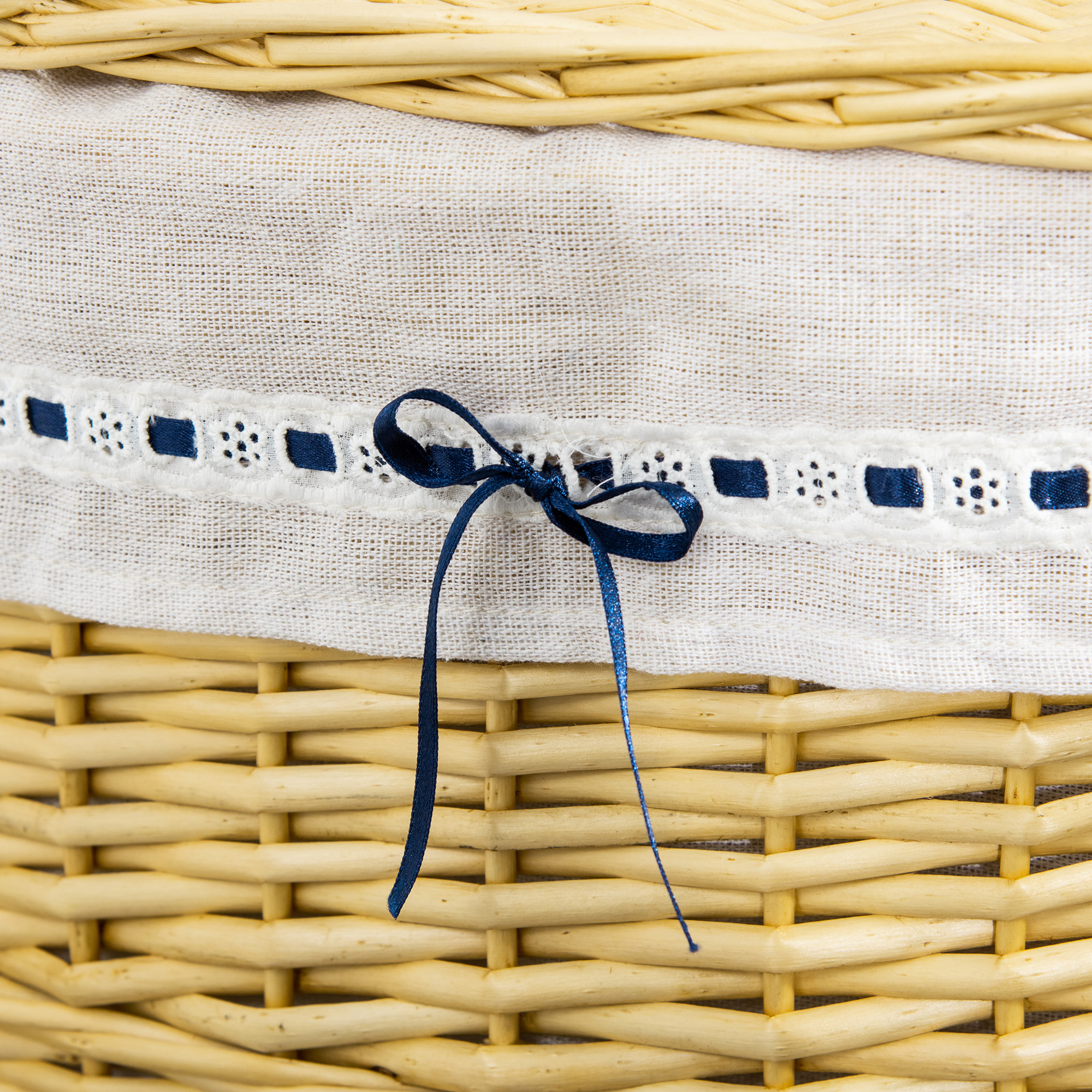 Wäschekorb aus Weide mit Deckel Wäschesammler mit Griff, herausnehmbarer Wäschesack, Laundry Baskets Wäschebox für Badezimmer Waschküche Schlafzimmer Natur