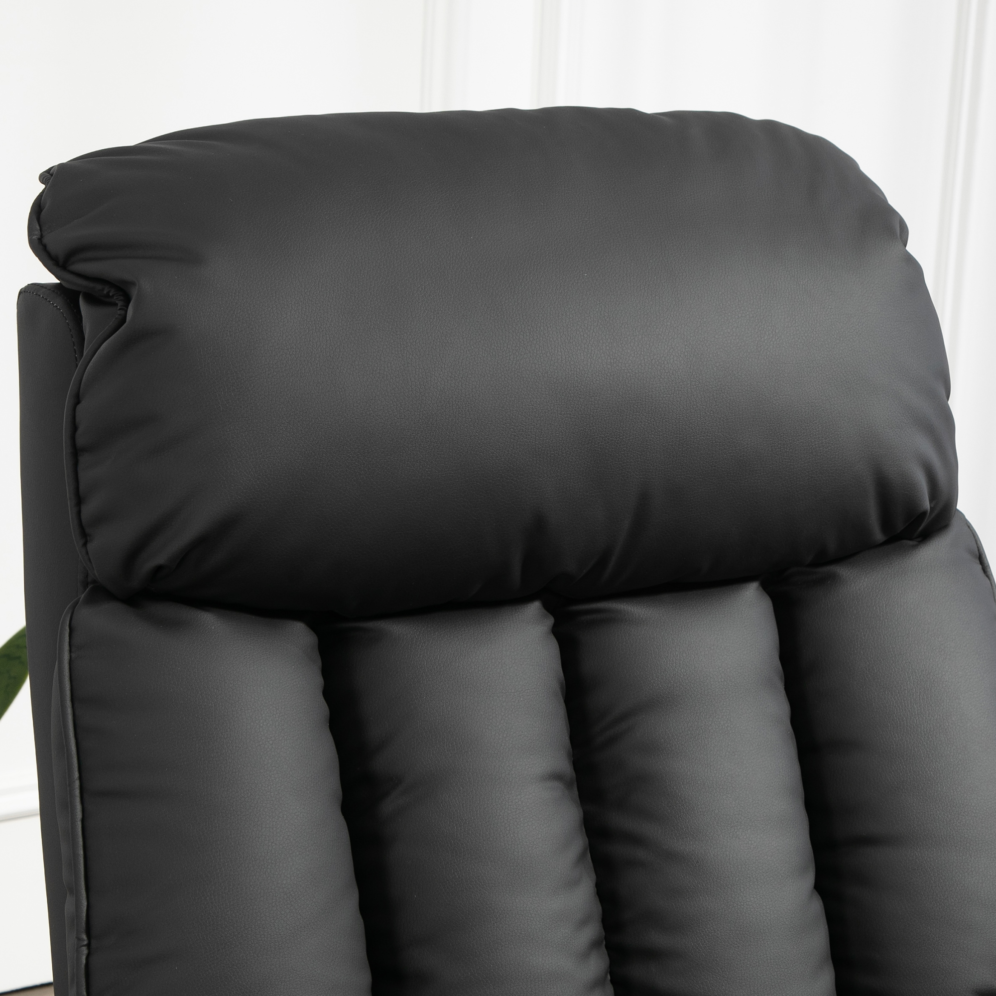 elektrischer Aufstehsessel, Fernsehsessel, Sessel mit Aufstehhilfe, Liegefunktion, Kunstleder, 80 x 94 x 104 cm, Schwarz