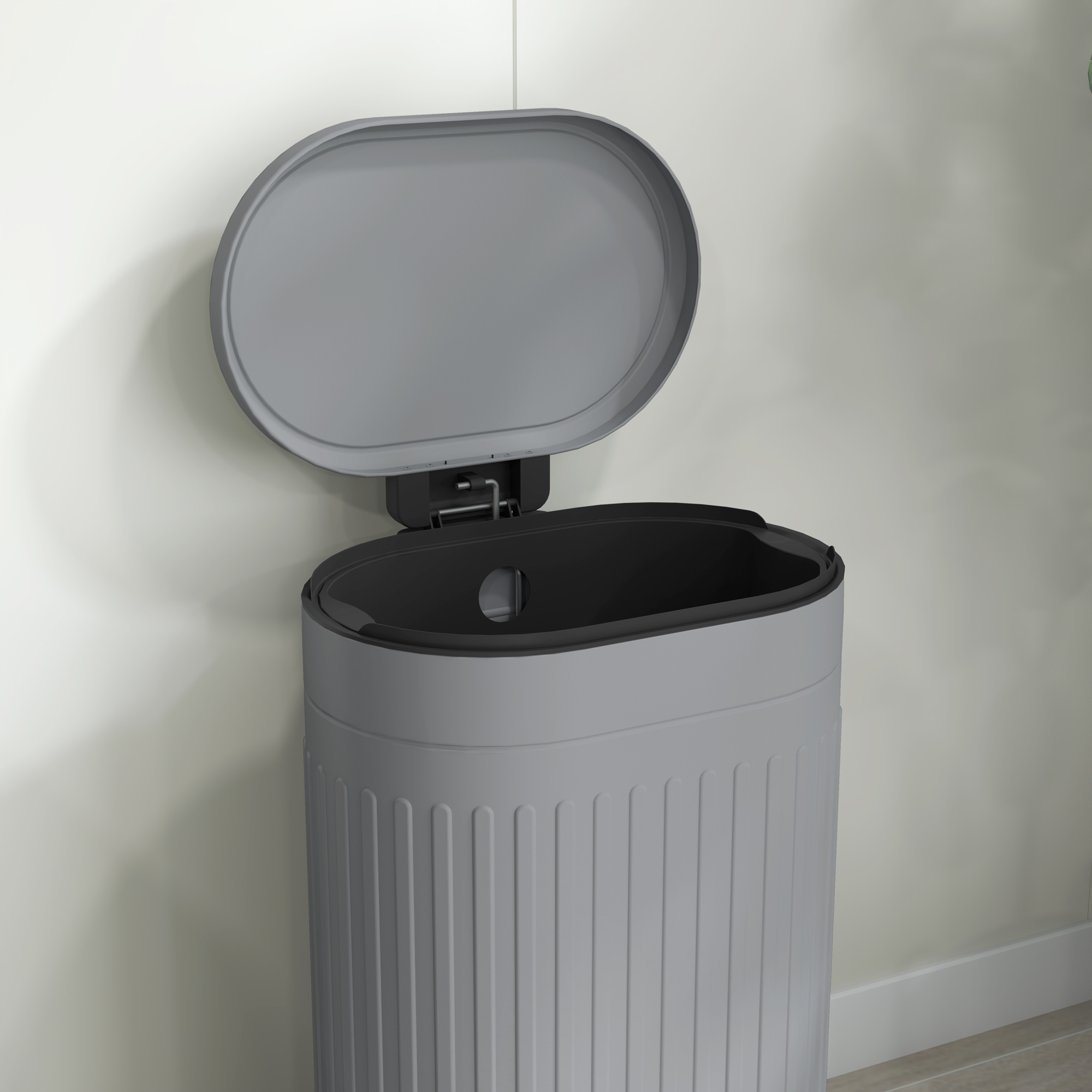 Mülleimer 30L Treteimer mit Deckel Fußpedal herausnehmbarem Inneneimer Soft-Close-Funktion 36,5 x 31,2 x 60,8 cm, Grau