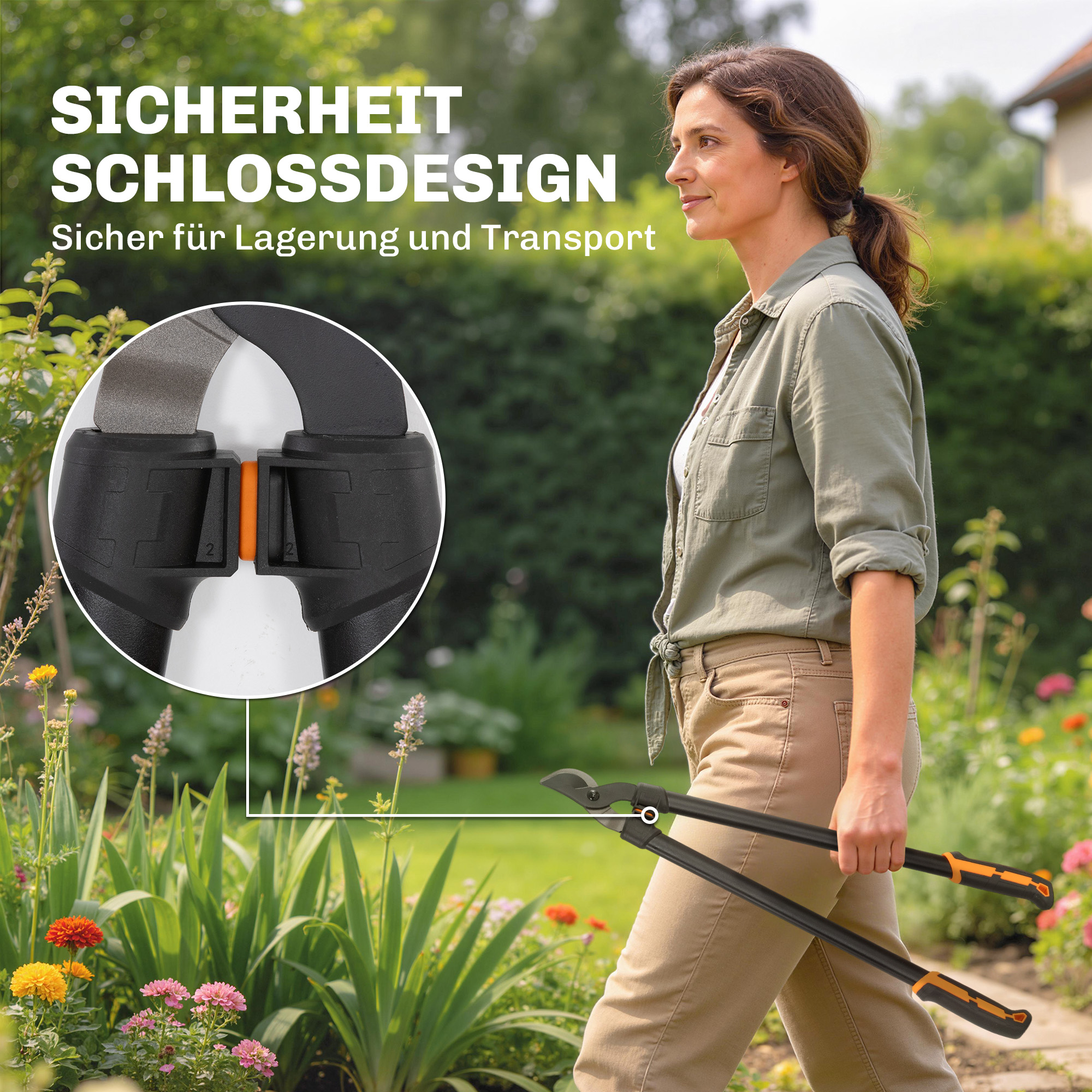 2-teiliges Gartenscheren-Set mit Astscheren, Baumscheren, Strauchpflege-Set
