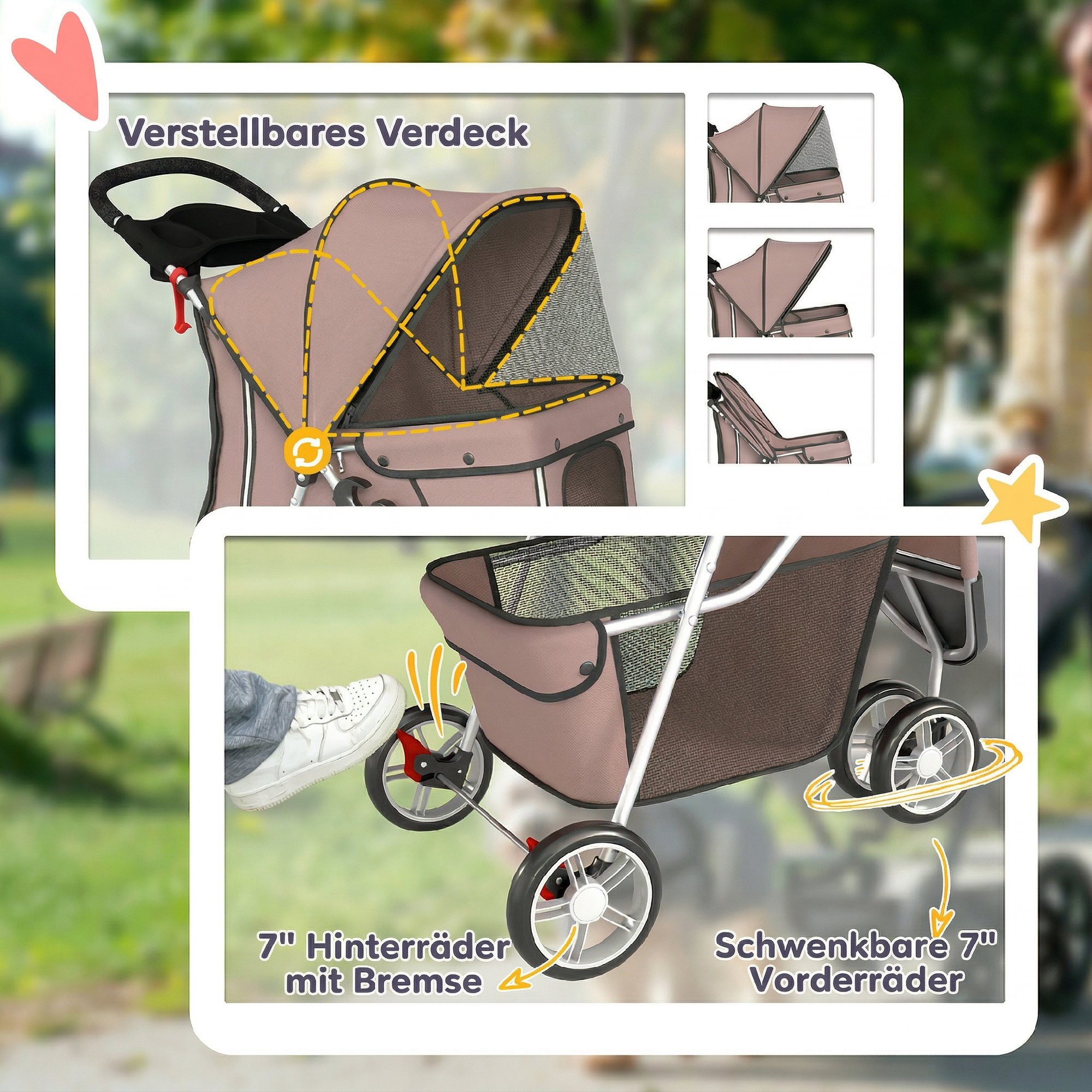 pawhut-hundewagen-faltbar-hundebuggy-mit-aufbewahrungskorb-kissen-netzfenster-getrankehalter-fur-kleine-hunde~2541S3PM1S001