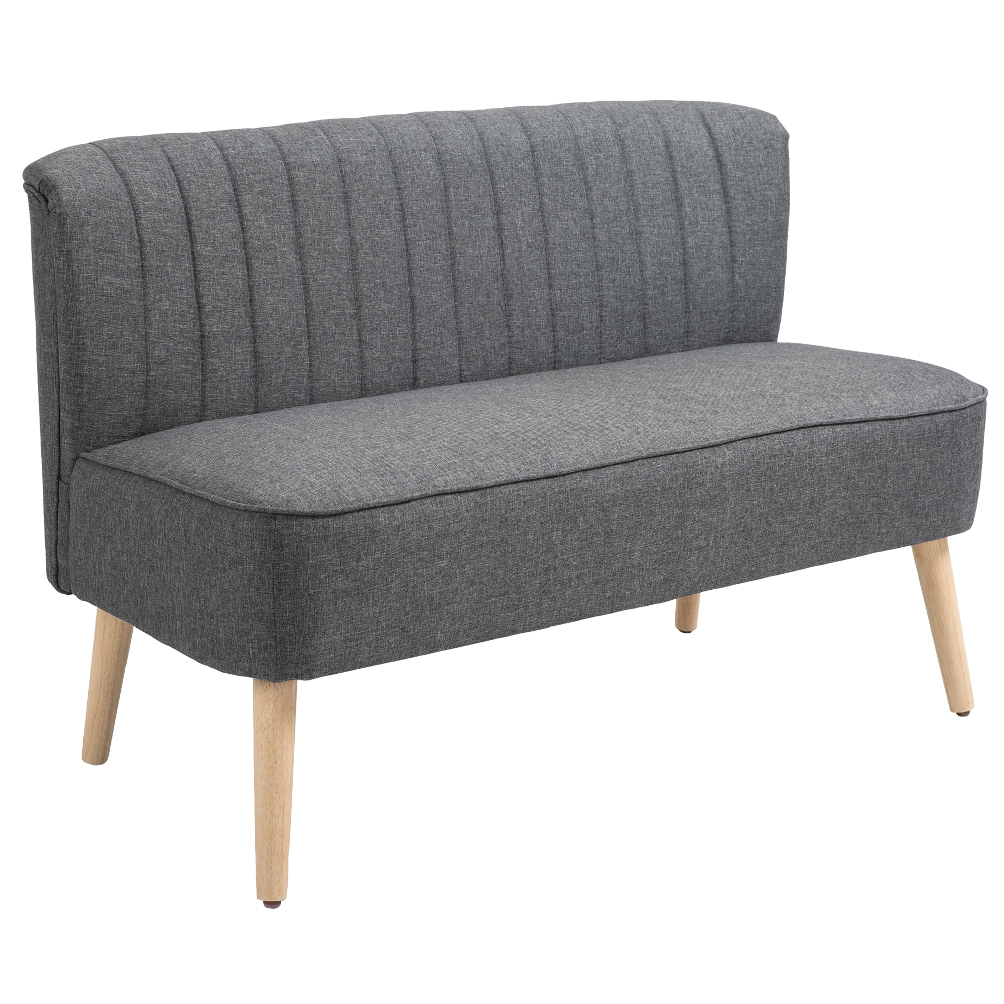 2-Sitzer Sofa, weiche Polsterung, pflegeleichter Bezug, bis 150 kg, 117 x 56,5 x 77 cm, Dunkelgrau