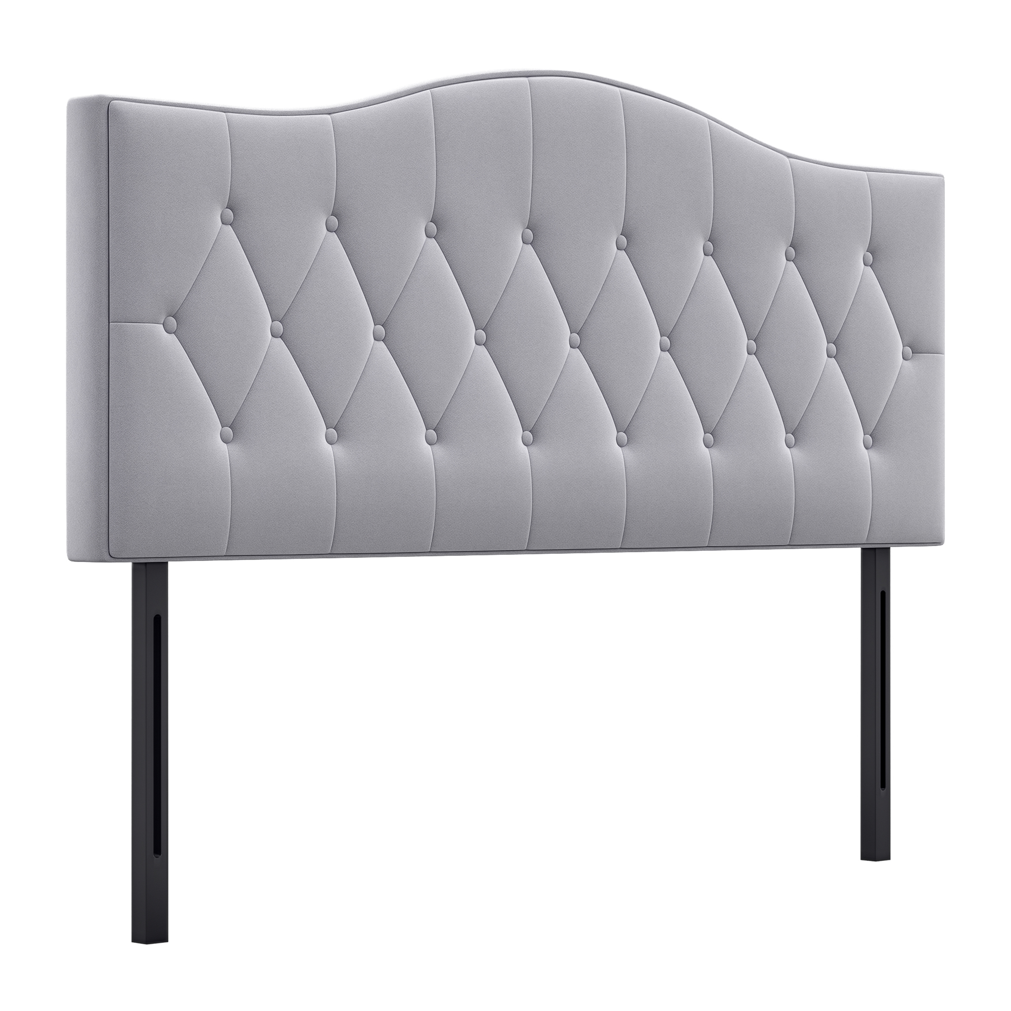 Kopfteil für Bett Polsterkopfteil Bett Kopf Rückenlehne Bettkopfteil in grau Pappel Samt Stoff 185 x 8 x 134 cm