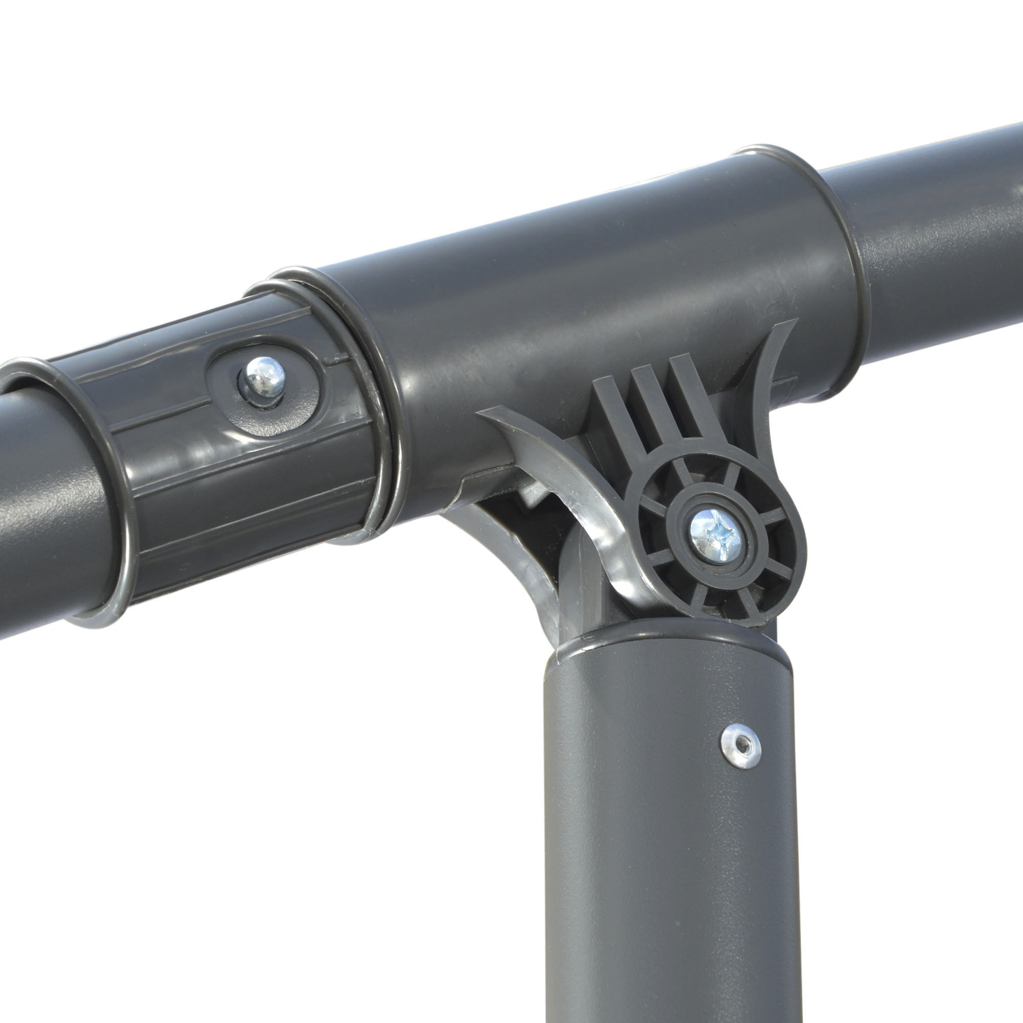 Ampelschirm Sonnenschirm Gartenschirm , inkl. Kreuzfuß, wetterbeständig, 292 cm x 292 cm x 247 cm, Grau