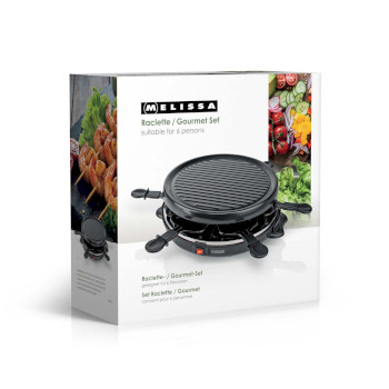 Raclette / Gourmet Set | 6 Personen | 800 W | Ø 29 cm | Antihaftbeschichtung