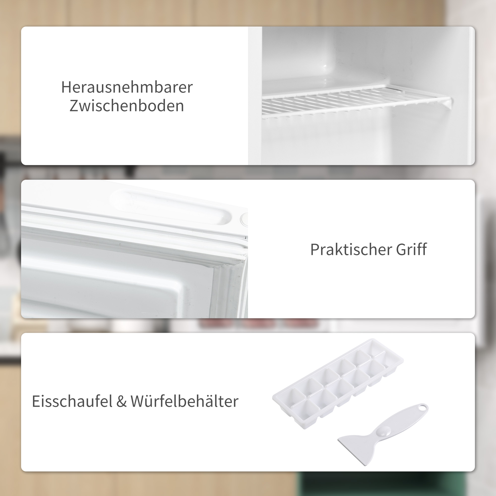 Mini-Gefrierschrank, 35 L Gefrierbox, 5-stufige Temperaturregelung, Weiß
