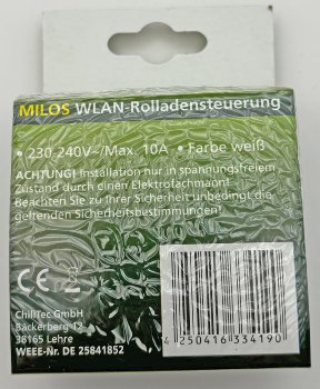 MILOS WiFi Rolladensteuerung / Android + iOS- App,Alexa/Google tauglich