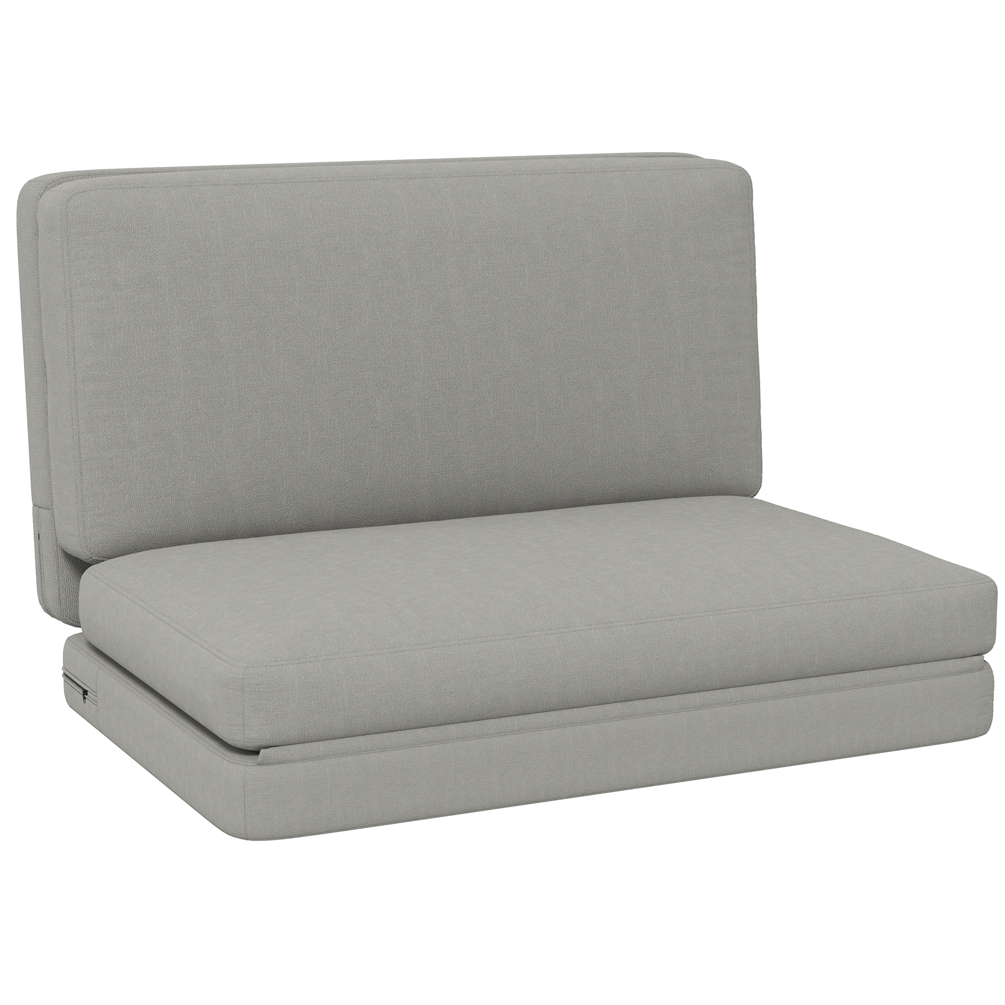 2-in-1 faltbarer Relaxsessel, Gästematratze, teilbar, 120 cm breit, Hellgrau