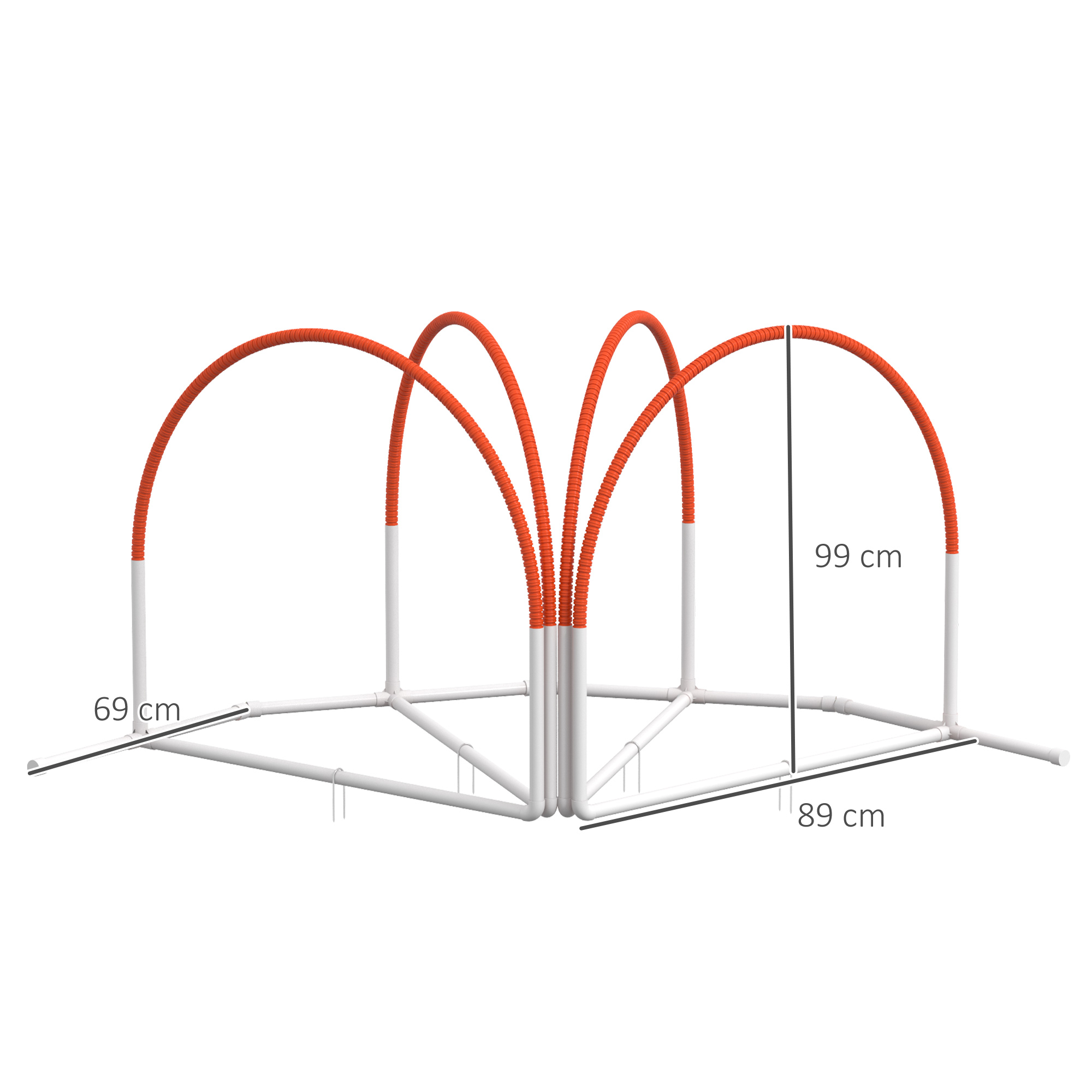 Agility-Set für Hunde, 4-teilig, inkl, Tragetasche, Kunststoff, 89x69x99 cm, Weiß+Orange